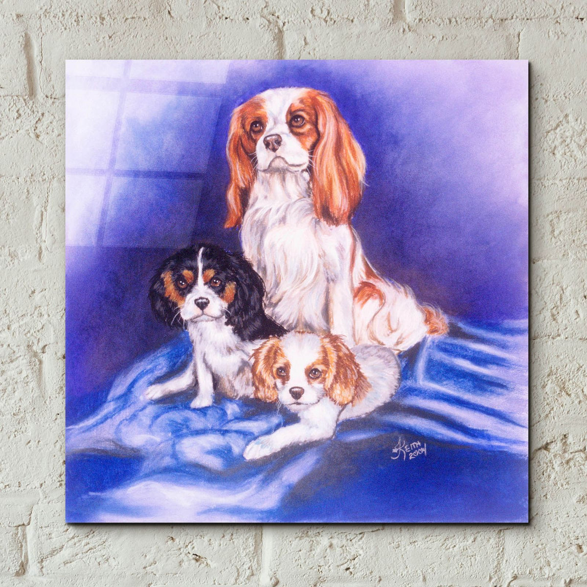 Mom & The Boys by Barbara Keith - 12x12 acrylic wall art in a room
