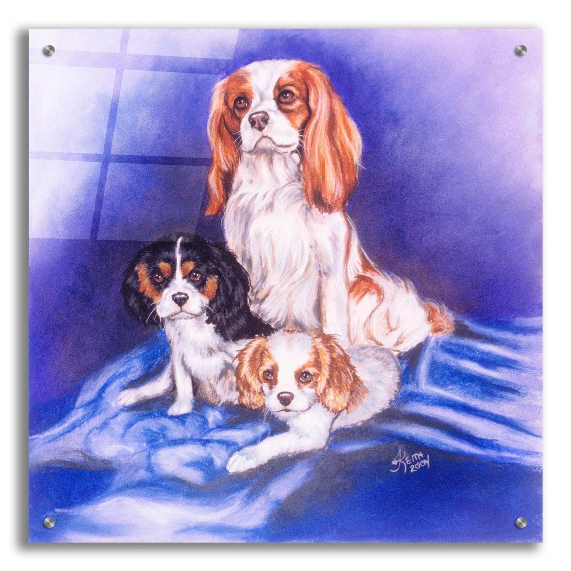 Epic Art 'Mom & The Boys' by Barbara Keith, Acrylic Glass Wall Art,24x24