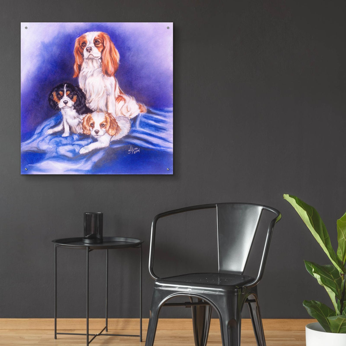Mom & The Boys by Barbara Keith - 36x36 acrylic wall art in a room
