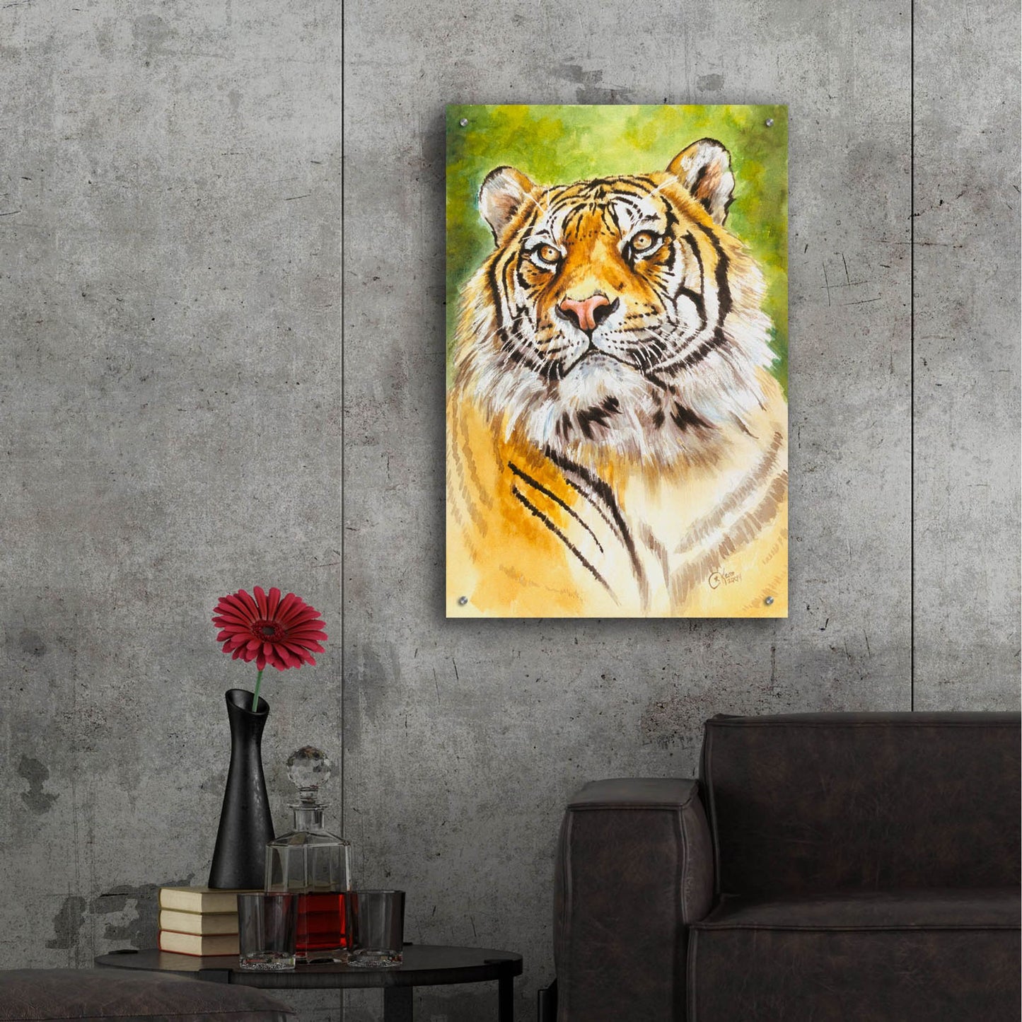 Epic Art 'Sumatran Tiger' by Barbara Keith, Acrylic Glass Wall Art,24x36