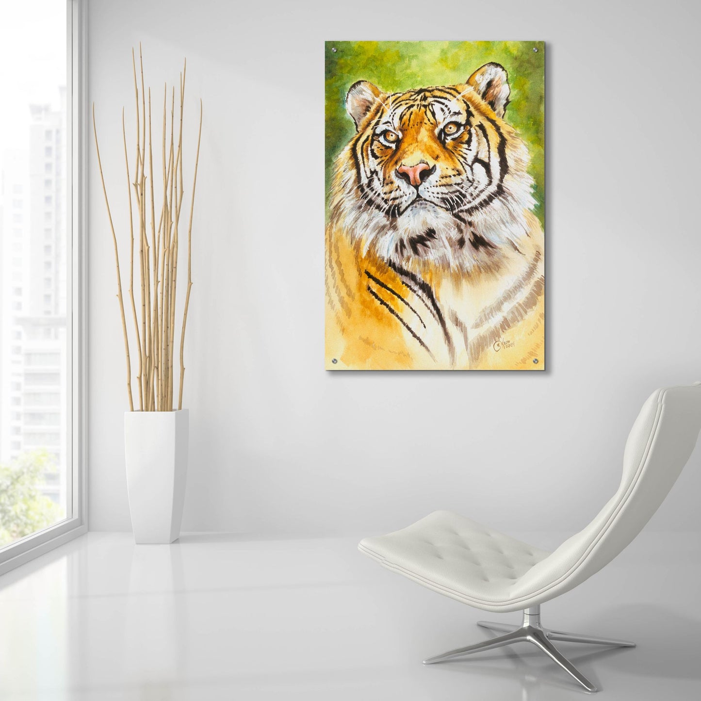 Epic Art 'Sumatran Tiger' by Barbara Keith, Acrylic Glass Wall Art,24x36