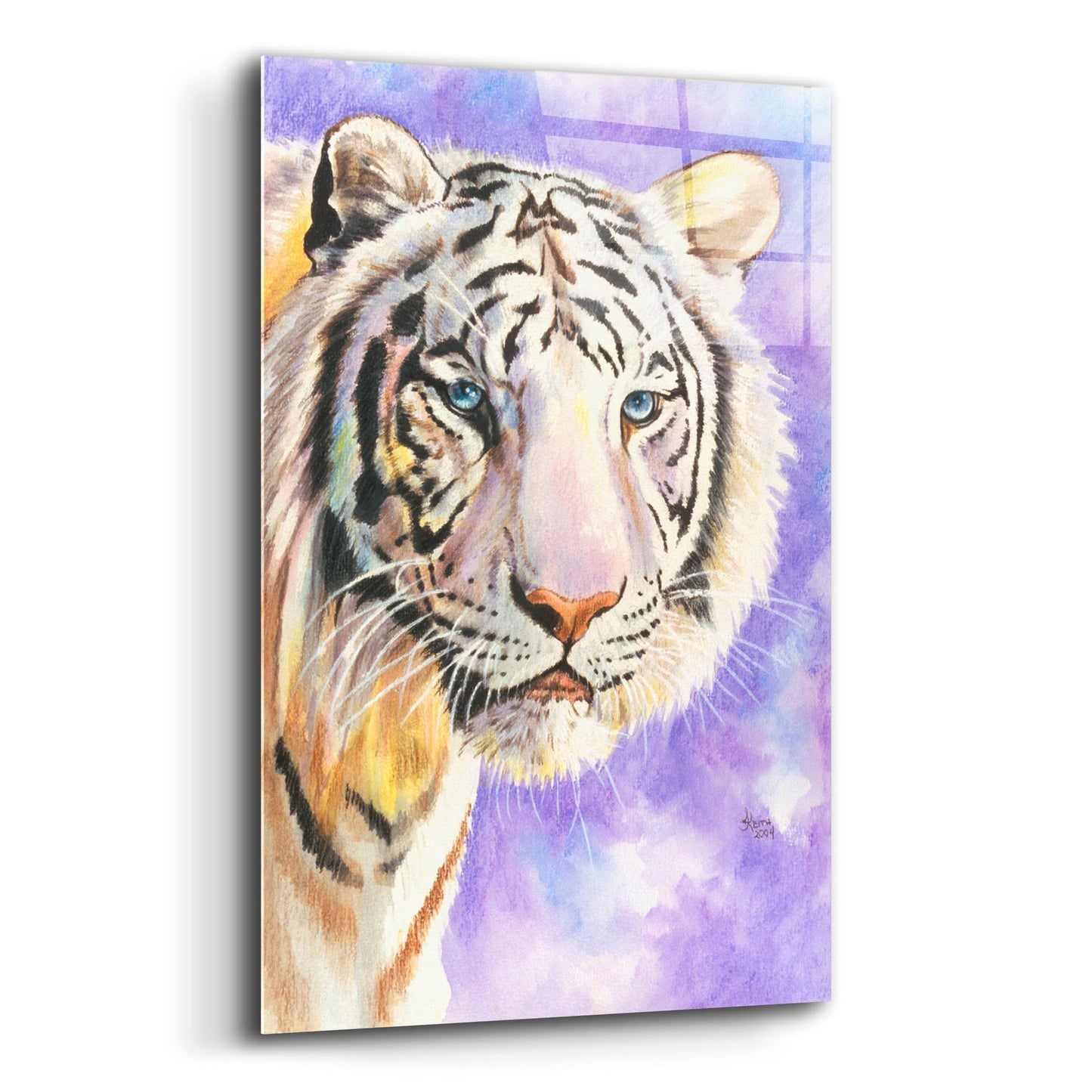 Epic Art 'White Tiger' by Barbara Keith, Acrylic Glass Wall Art,12x16