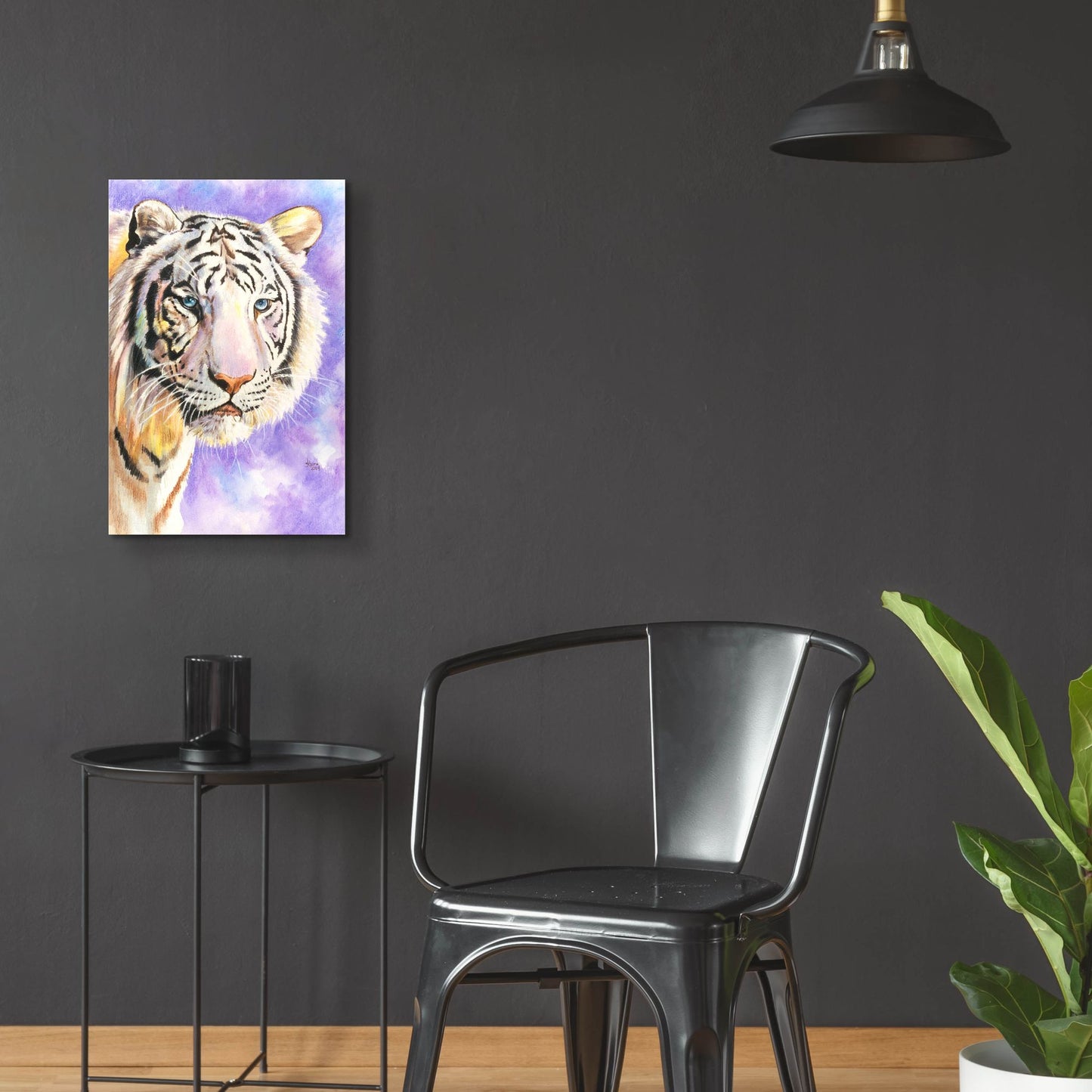 Epic Art 'White Tiger' by Barbara Keith, Acrylic Glass Wall Art,16x24