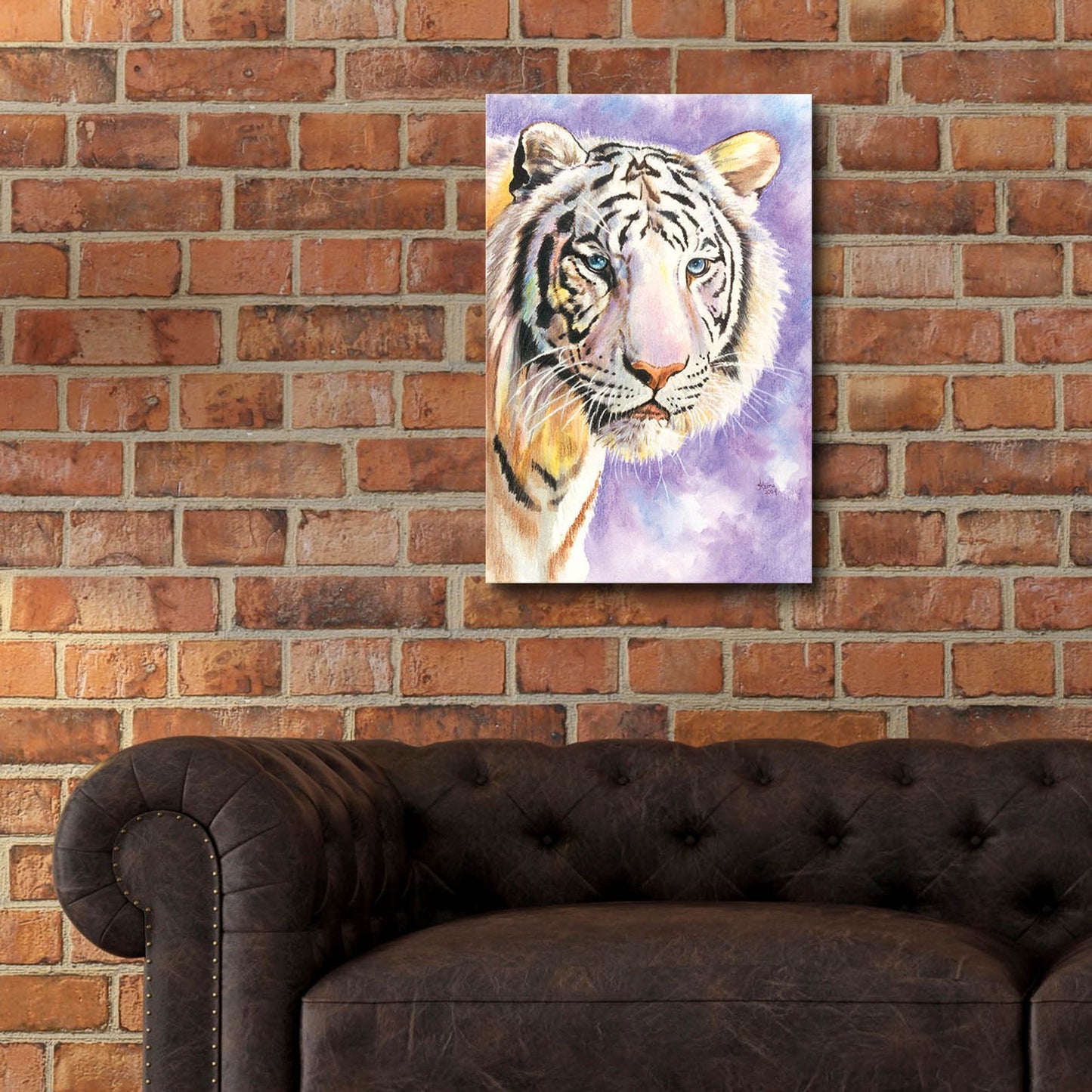 Epic Art 'White Tiger' by Barbara Keith, Acrylic Glass Wall Art,16x24