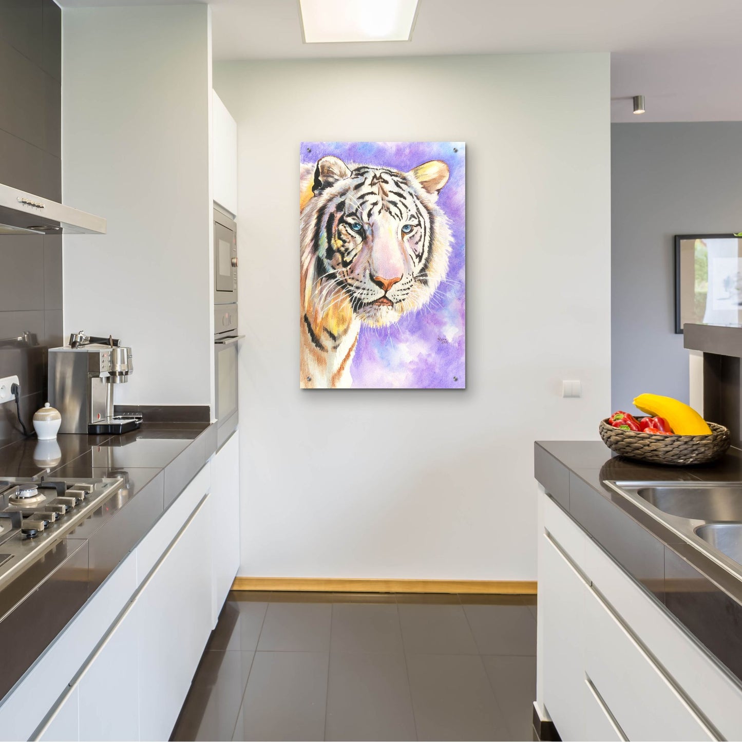 Epic Art 'White Tiger' by Barbara Keith, Acrylic Glass Wall Art,24x36