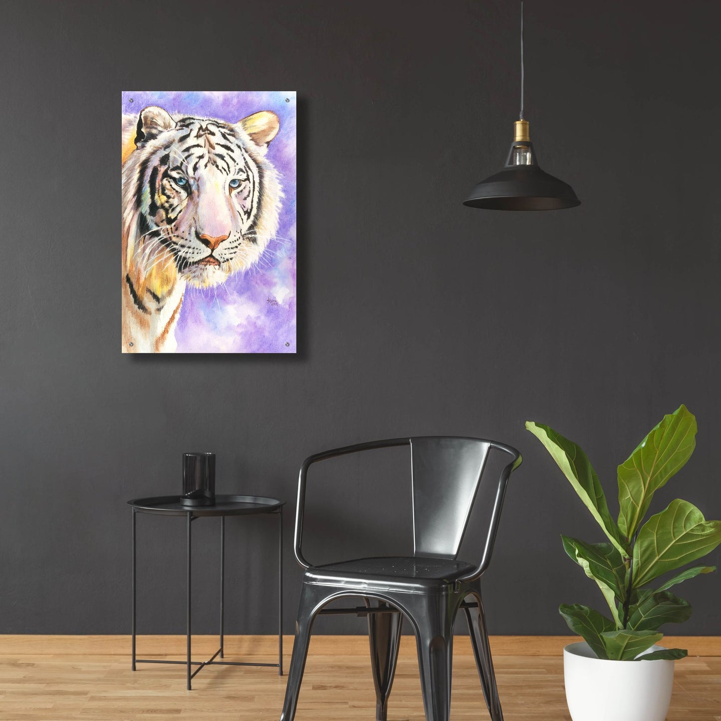 Epic Art 'White Tiger' by Barbara Keith, Acrylic Glass Wall Art,24x36