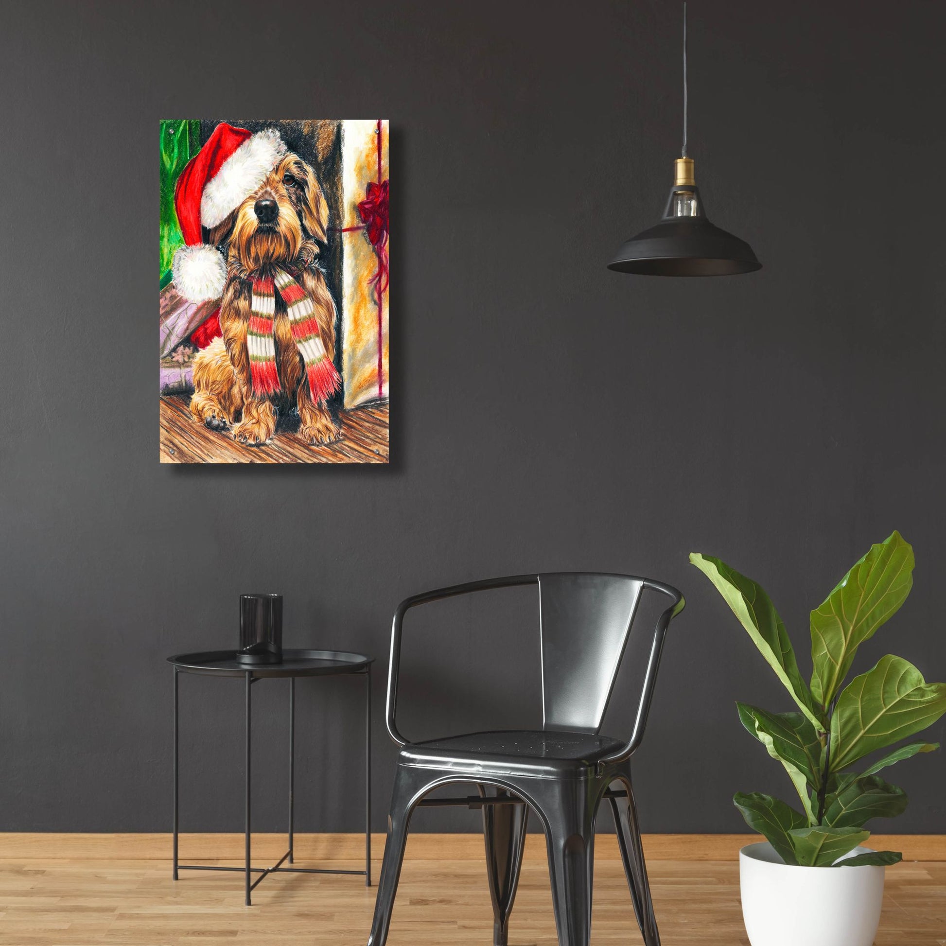 Epic Art 'Dachsund Santa Hat' by Barbara Keith, Acrylic Glass Wall Art,24x36