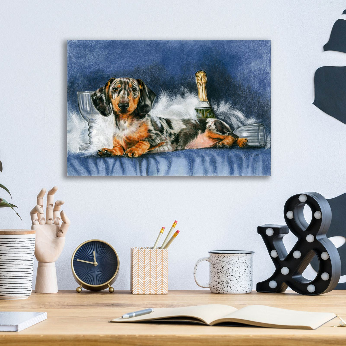 Happy New Year Without Party Hat by Barbara Keith - 16x12 acrylic wall art in a room