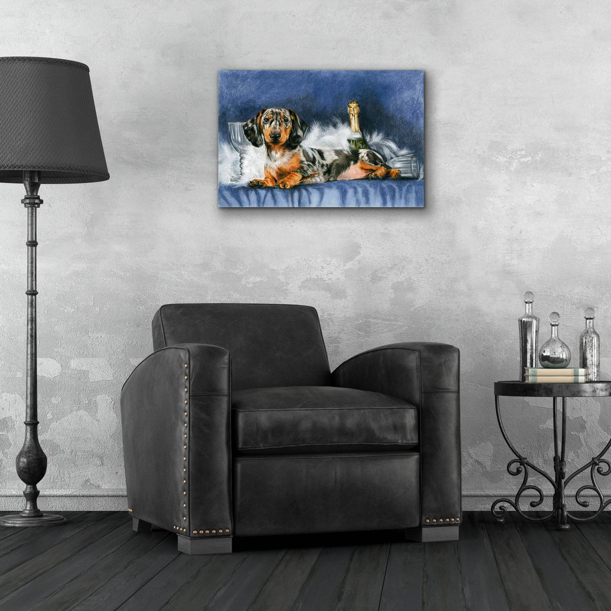 Happy New Year Without Party Hat by Barbara Keith - 24x16 acrylic wall art in a room