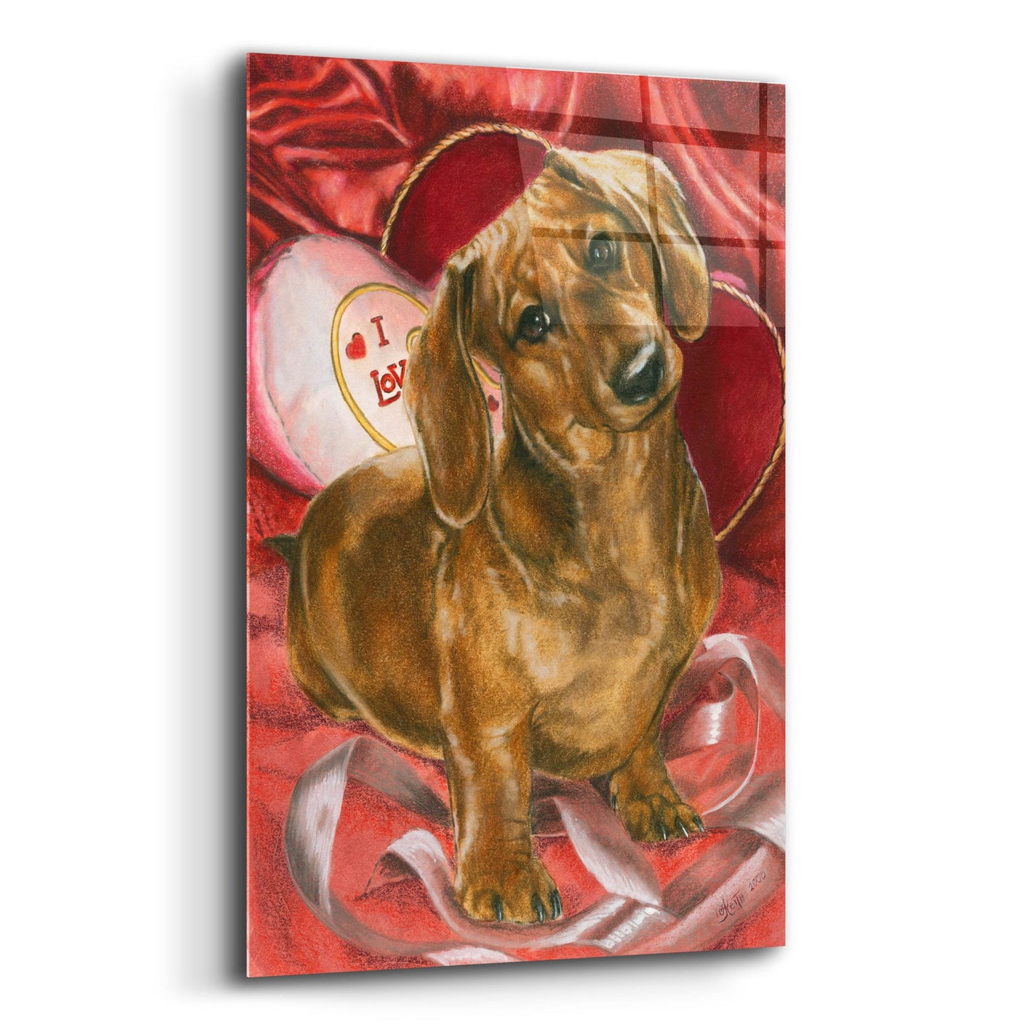 Epic Art 'Dachshund Love' by Barbara Keith, Acrylic Glass Wall Art,12x16