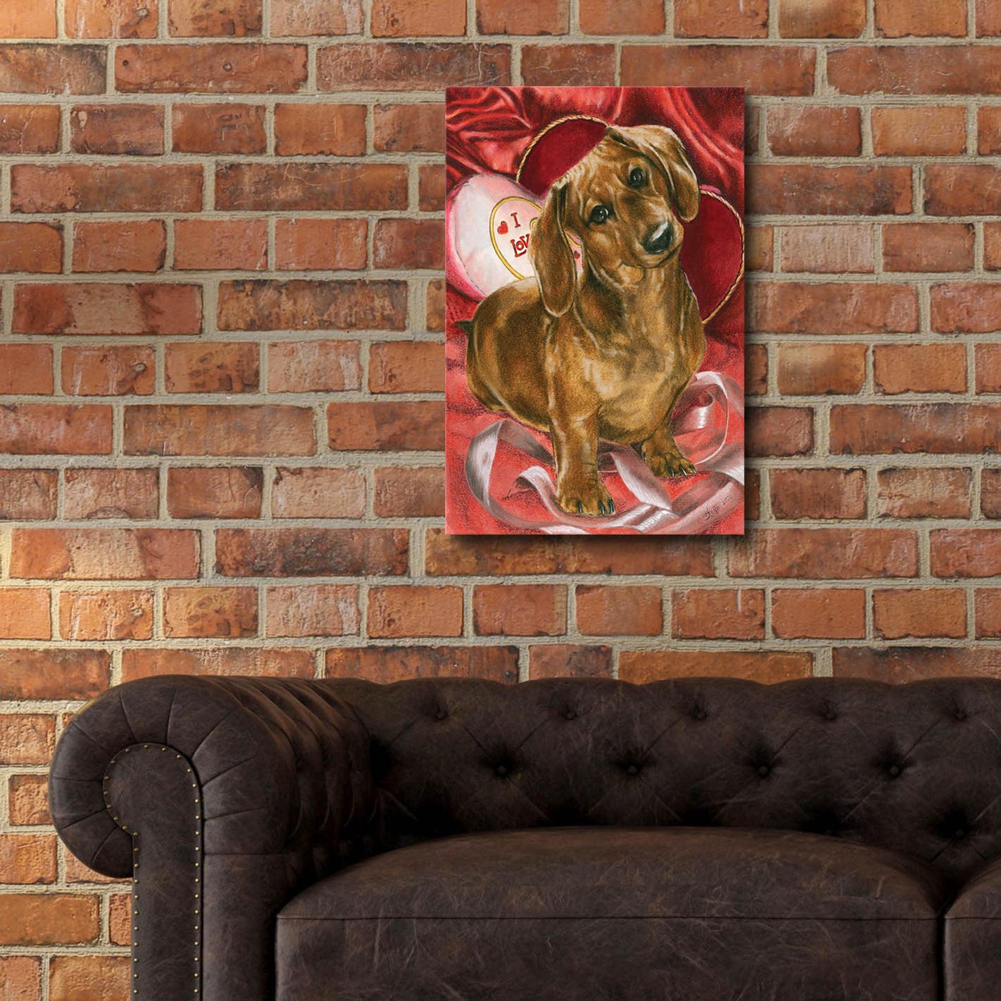 Epic Art 'Dachshund Love' by Barbara Keith, Acrylic Glass Wall Art,16x24