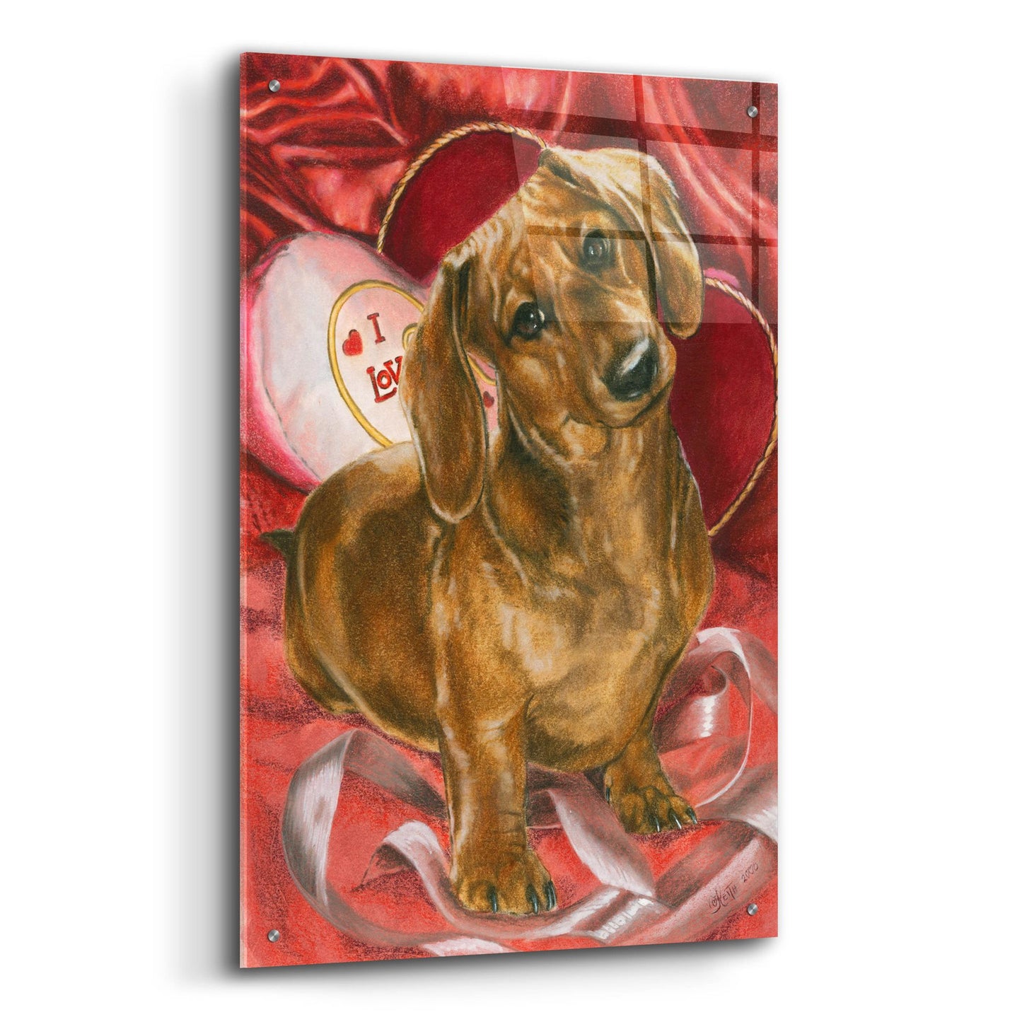 Epic Art 'Dachshund Love' by Barbara Keith, Acrylic Glass Wall Art,24x36