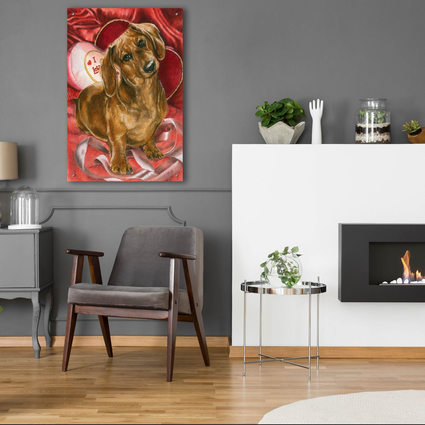 Epic Art 'Dachshund Love' by Barbara Keith, Acrylic Glass Wall Art,24x36