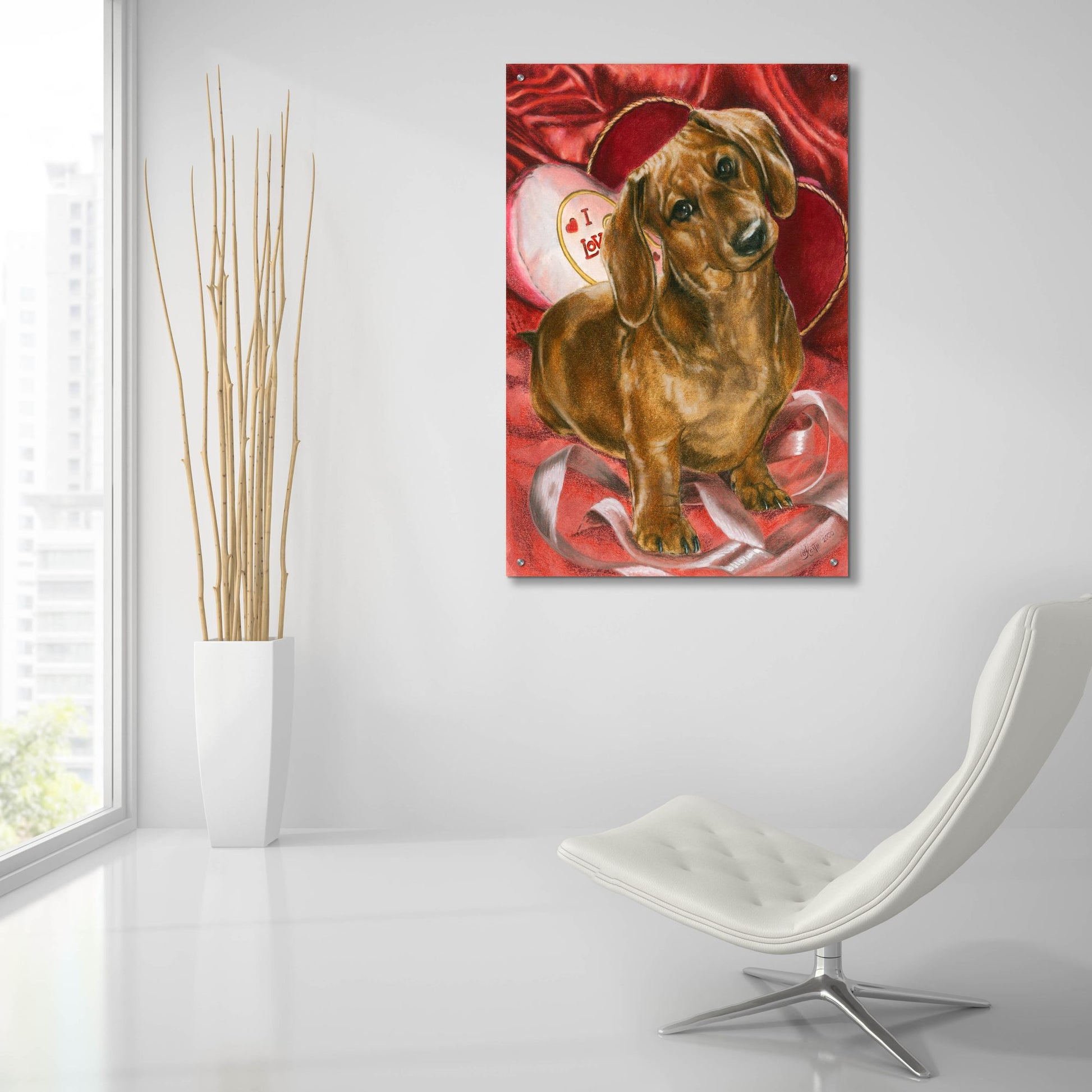 Epic Art 'Dachshund Love' by Barbara Keith, Acrylic Glass Wall Art,24x36