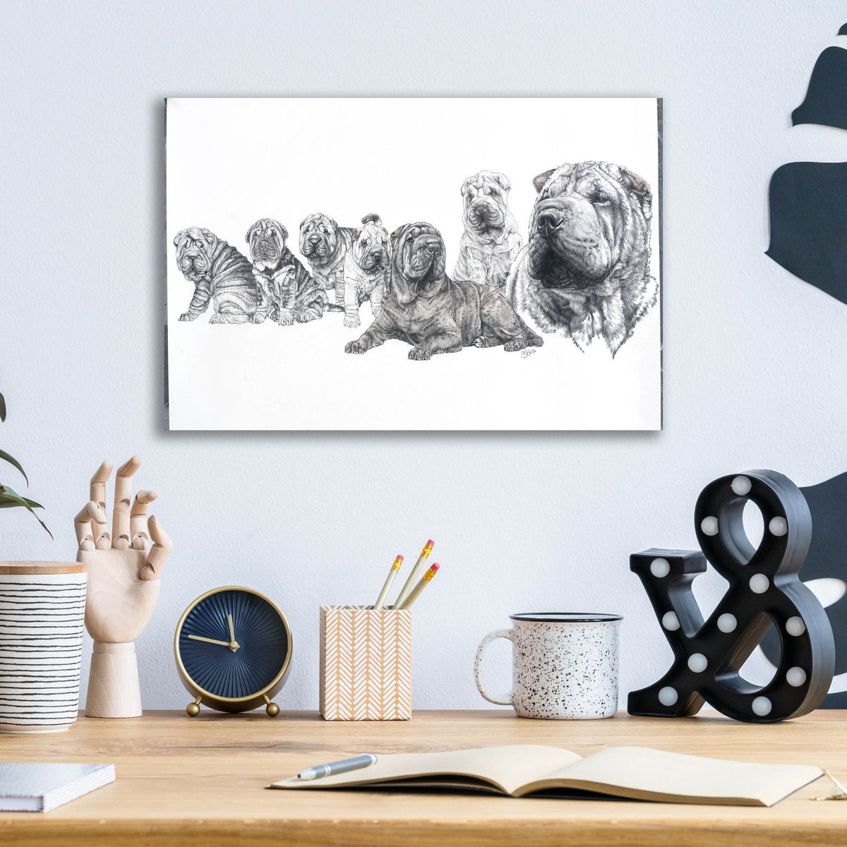 Growing Up Shar Pei by Barbara Keith - 16x12 acrylic wall art in a room