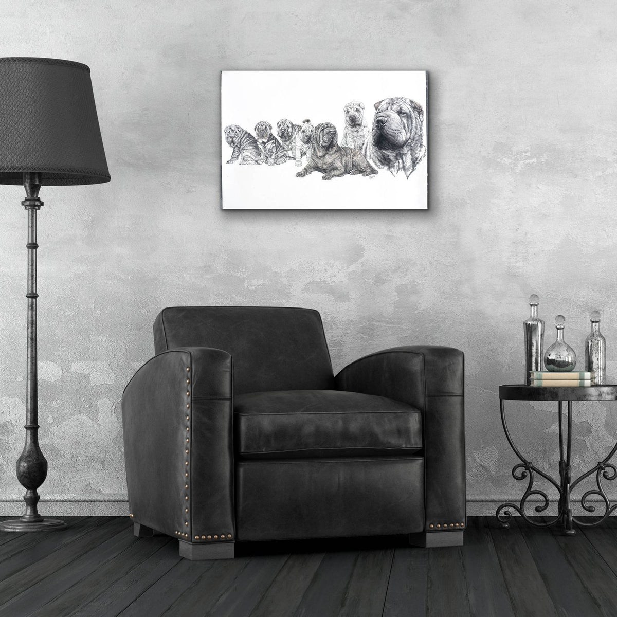 Growing Up Shar Pei by Barbara Keith - 24x16 acrylic wall art in a room