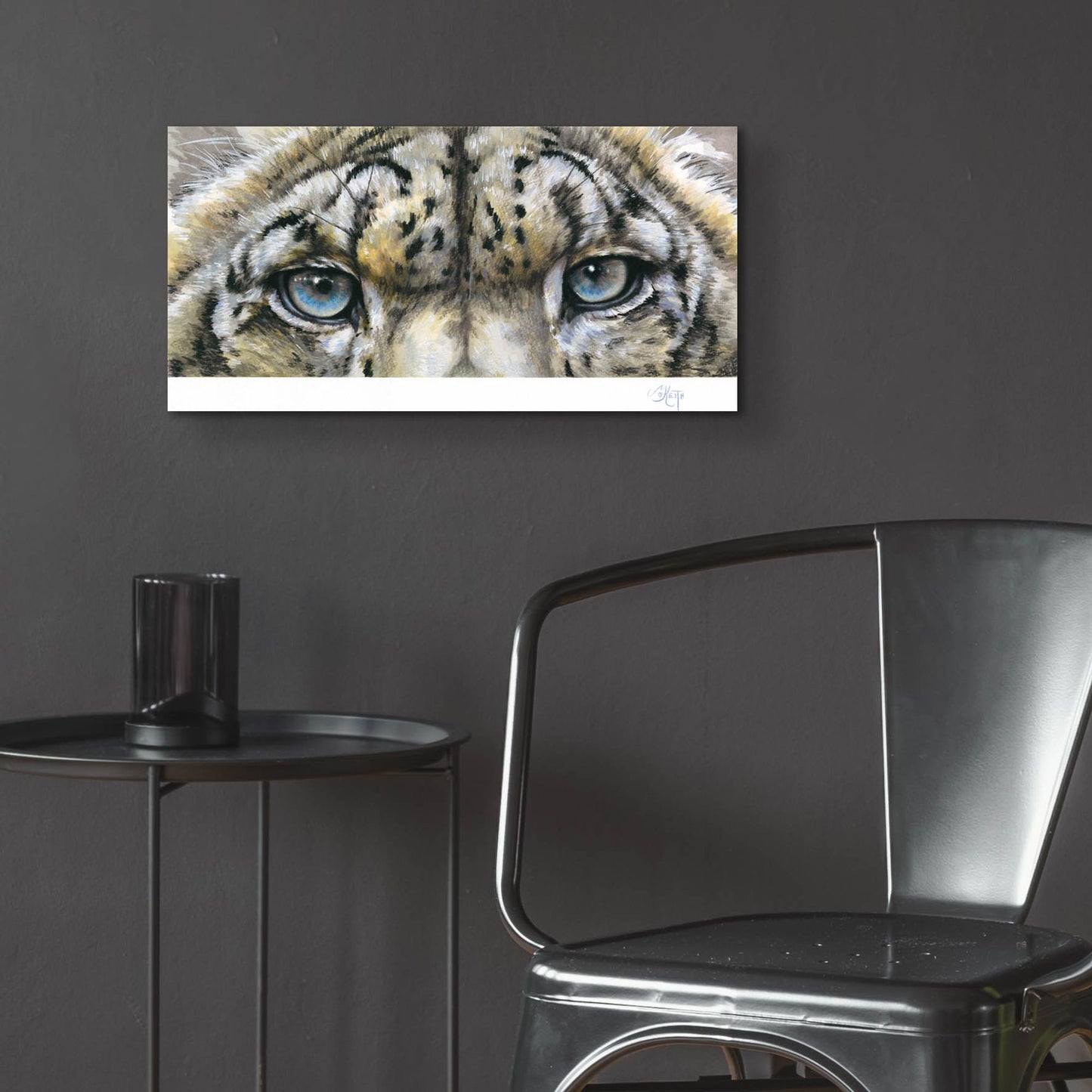 Epic Art 'Eye-Catching Snow Leopard' by Barbara Keith, Acrylic Glass Wall Art,24x12