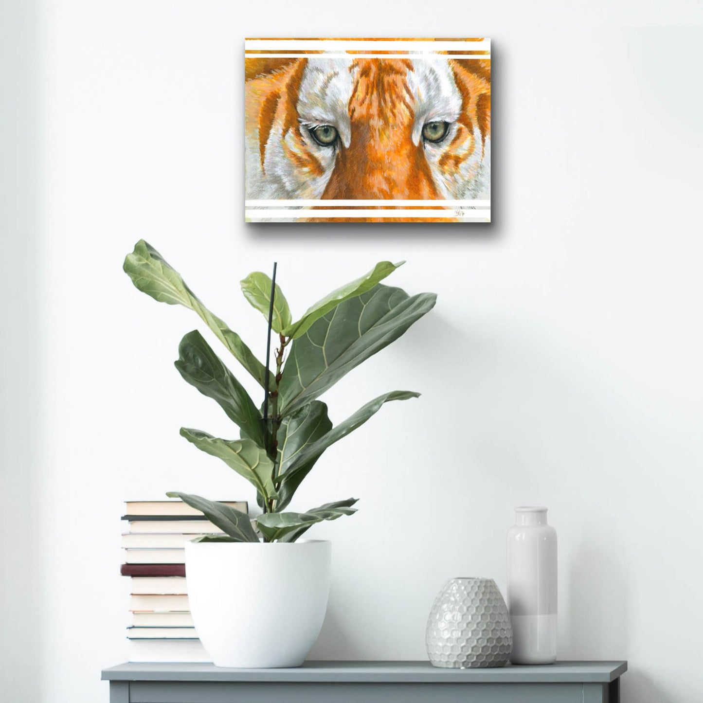 Epic Art 'Eye-Catching Golden Tabby Tiger' by Barbara Keith, Acrylic Glass Wall Art,16x12