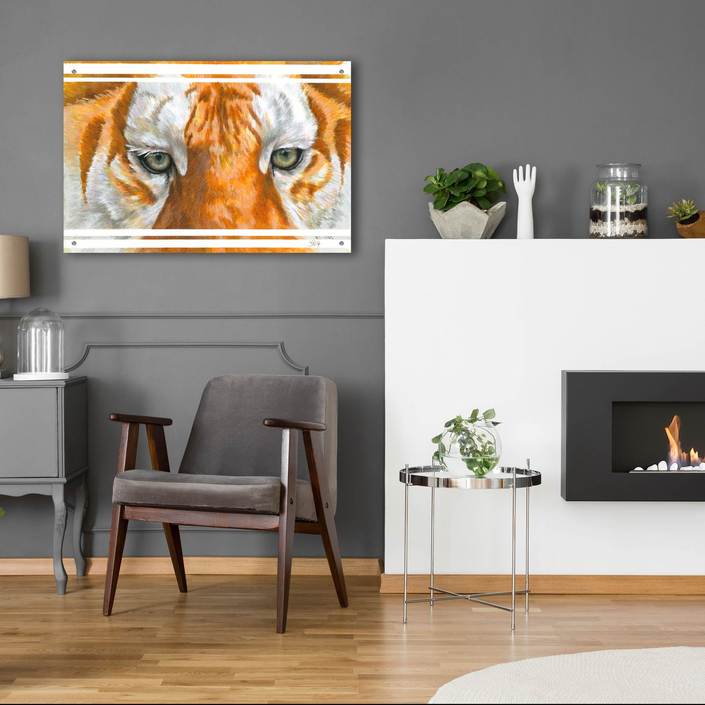 Epic Art 'Eye-Catching Golden Tabby Tiger' by Barbara Keith, Acrylic Glass Wall Art,36x24