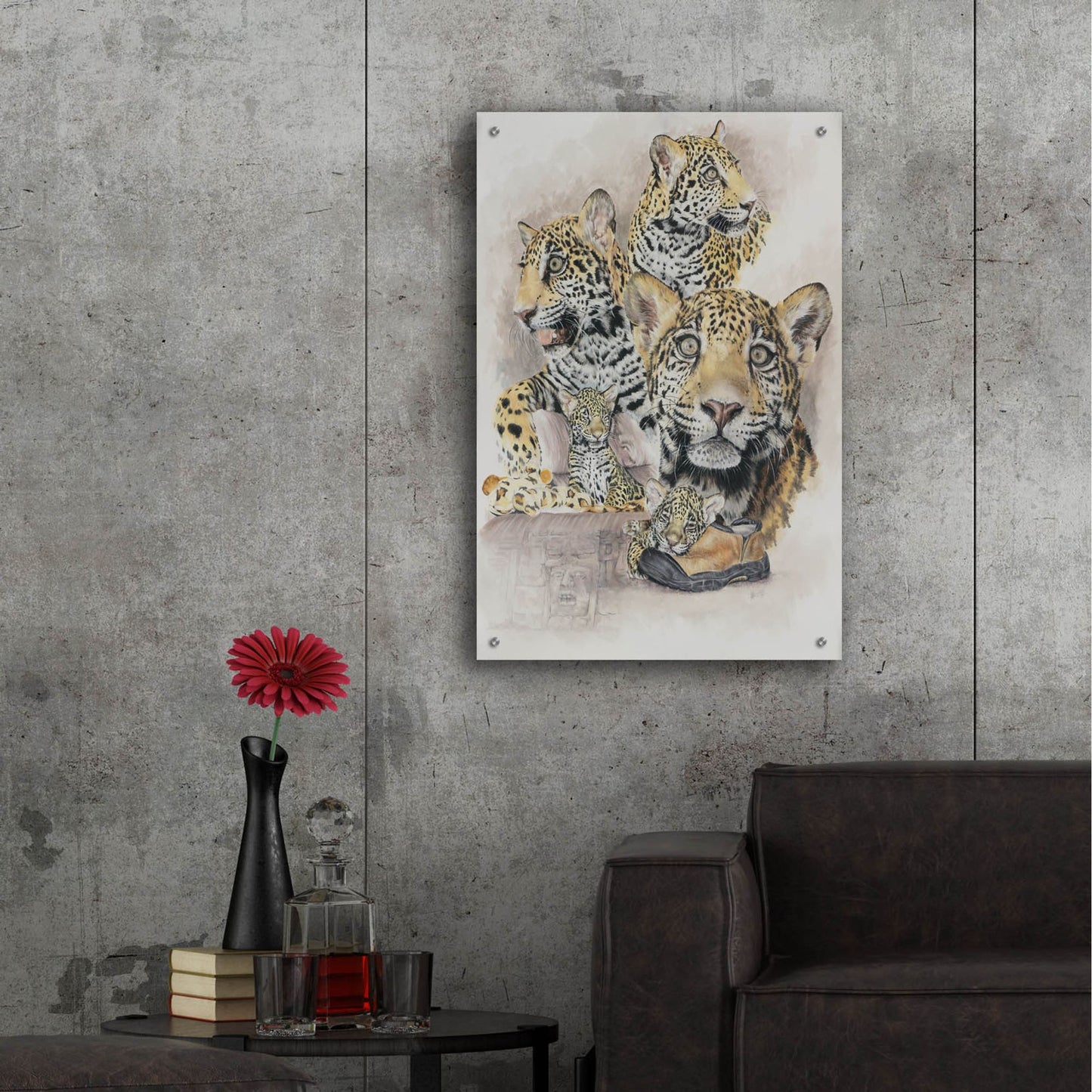 Epic Art 'Jaguars' by Barbara Keith, Acrylic Glass Wall Art,24x36