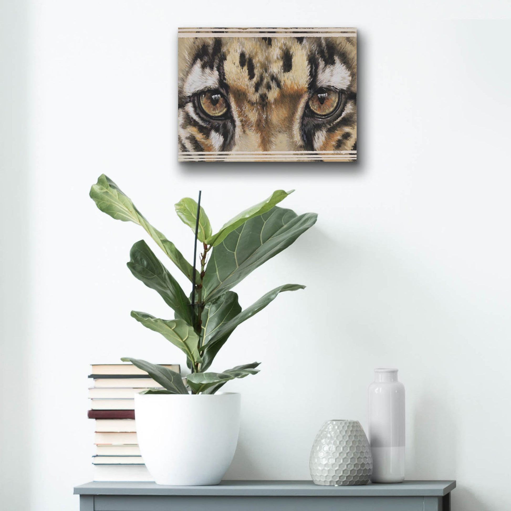 Epic Art 'Eye-Catching Clouded Leopard' by Barbara Keith, Acrylic Glass Wall Art,16x12