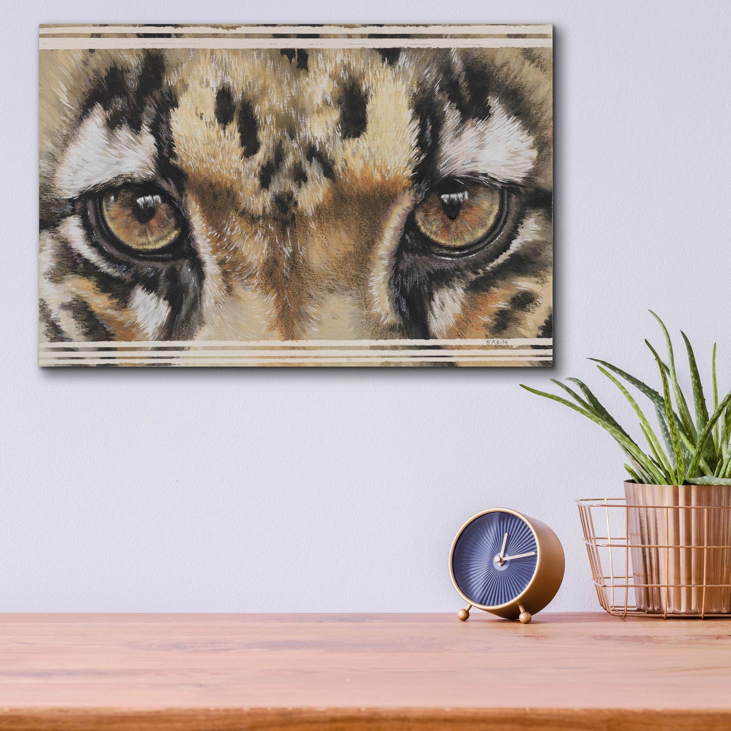 Epic Art 'Eye-Catching Clouded Leopard' by Barbara Keith, Acrylic Glass Wall Art,16x12