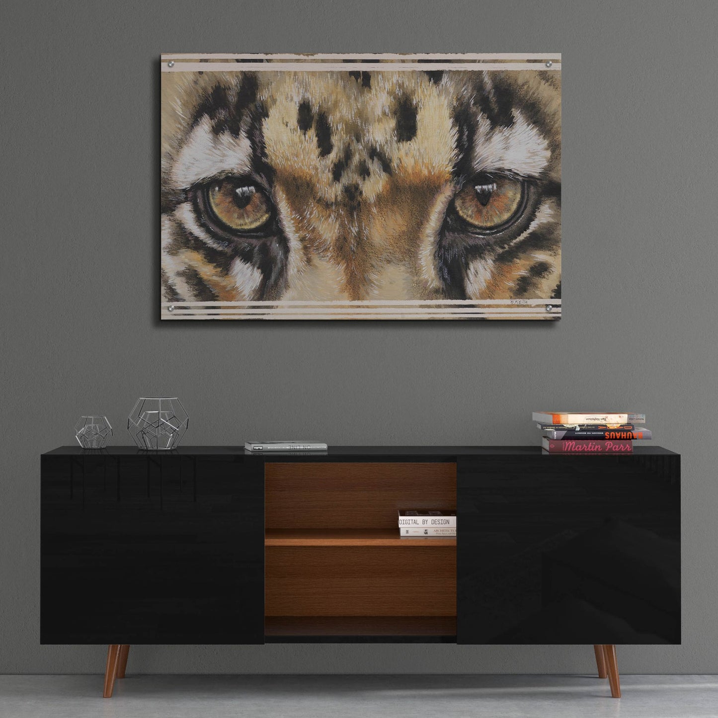 Epic Art 'Eye-Catching Clouded Leopard' by Barbara Keith, Acrylic Glass Wall Art,36x24