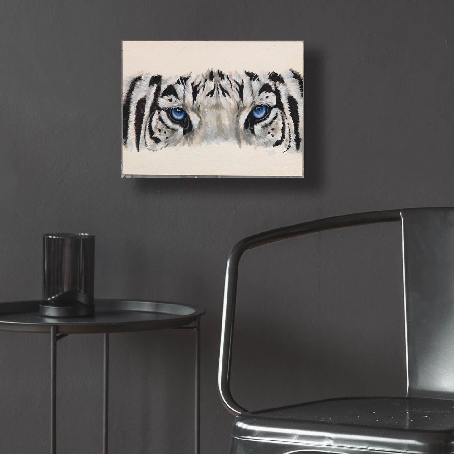 Epic Art 'Eye-Catching White Tiger' by Barbara Keith, Acrylic Glass Wall Art,16x12