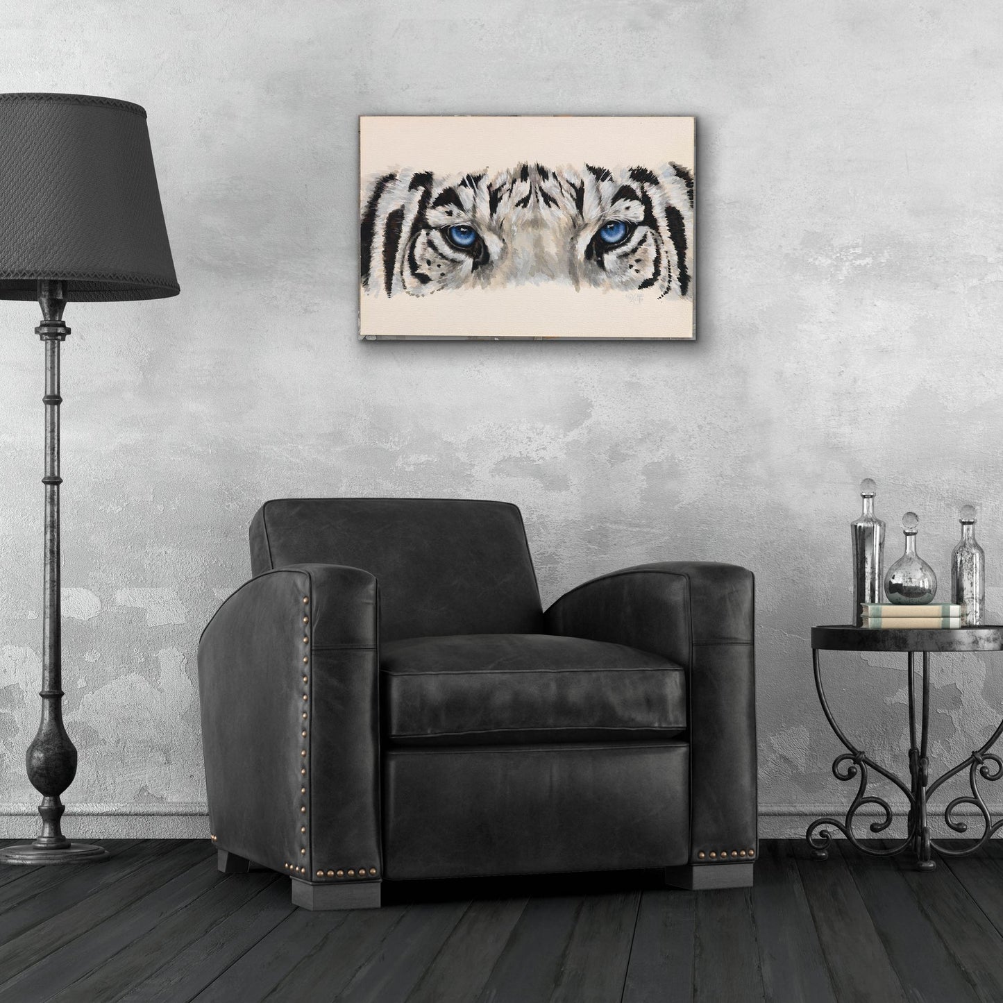 Epic Art 'Eye-Catching White Tiger' by Barbara Keith, Acrylic Glass Wall Art,24x16