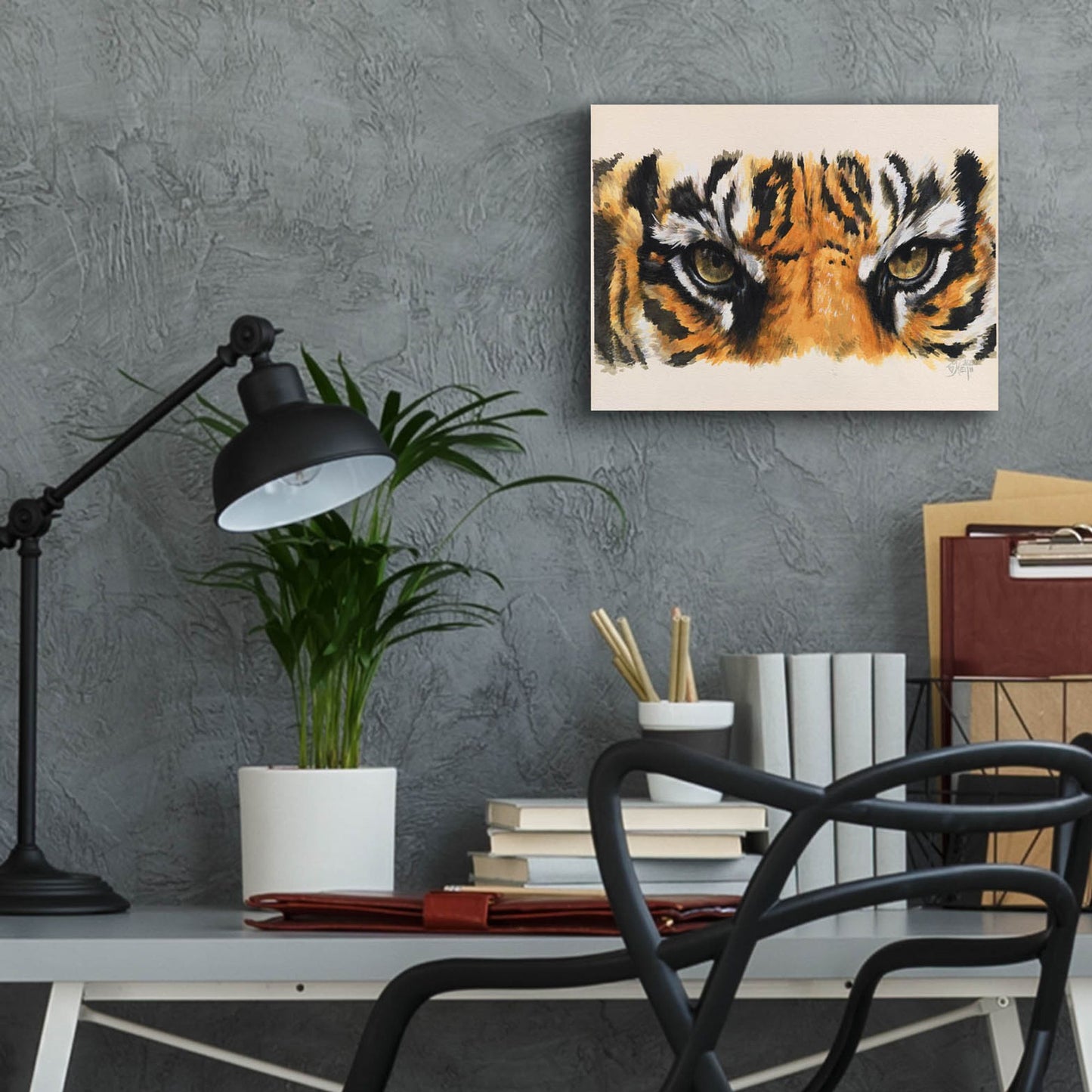 Epic Art 'Eye-Catching Tiger' by Barbara Keith, Acrylic Glass Wall Art,16x12