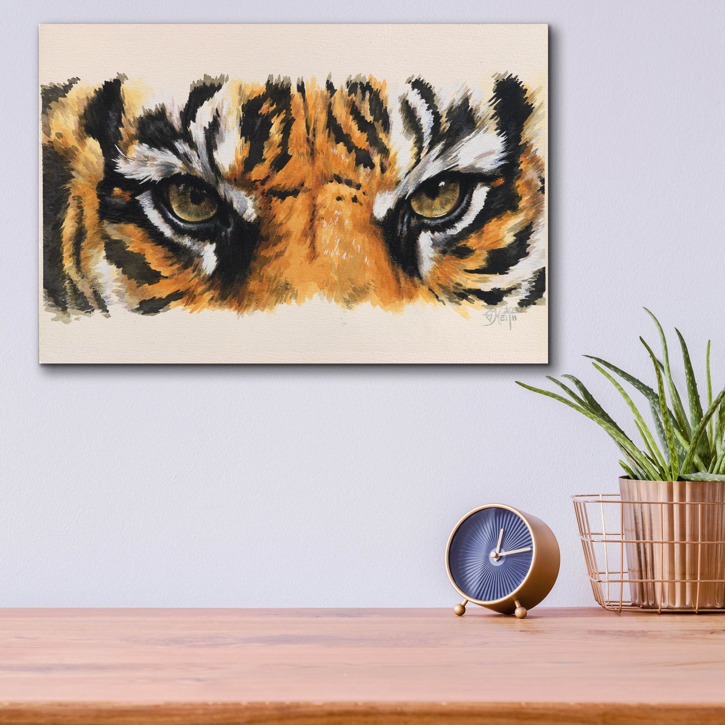 Epic Art 'Eye-Catching Tiger' by Barbara Keith, Acrylic Glass Wall Art,16x12