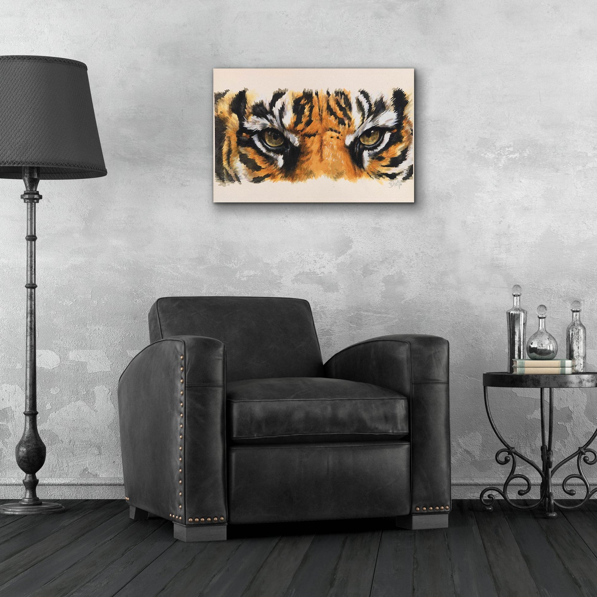 Epic Art 'Eye-Catching Tiger' by Barbara Keith, Acrylic Glass Wall Art,24x16