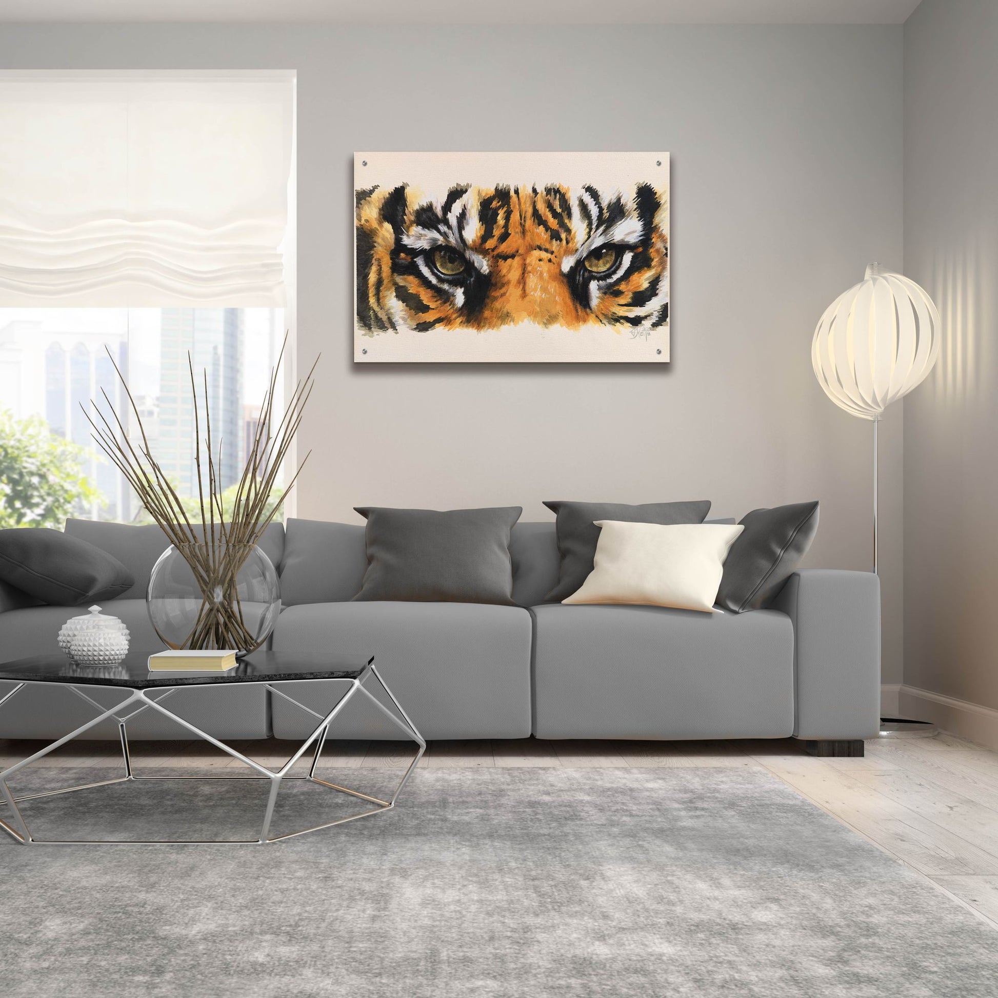 Epic Art 'Eye-Catching Tiger' by Barbara Keith, Acrylic Glass Wall Art,36x24