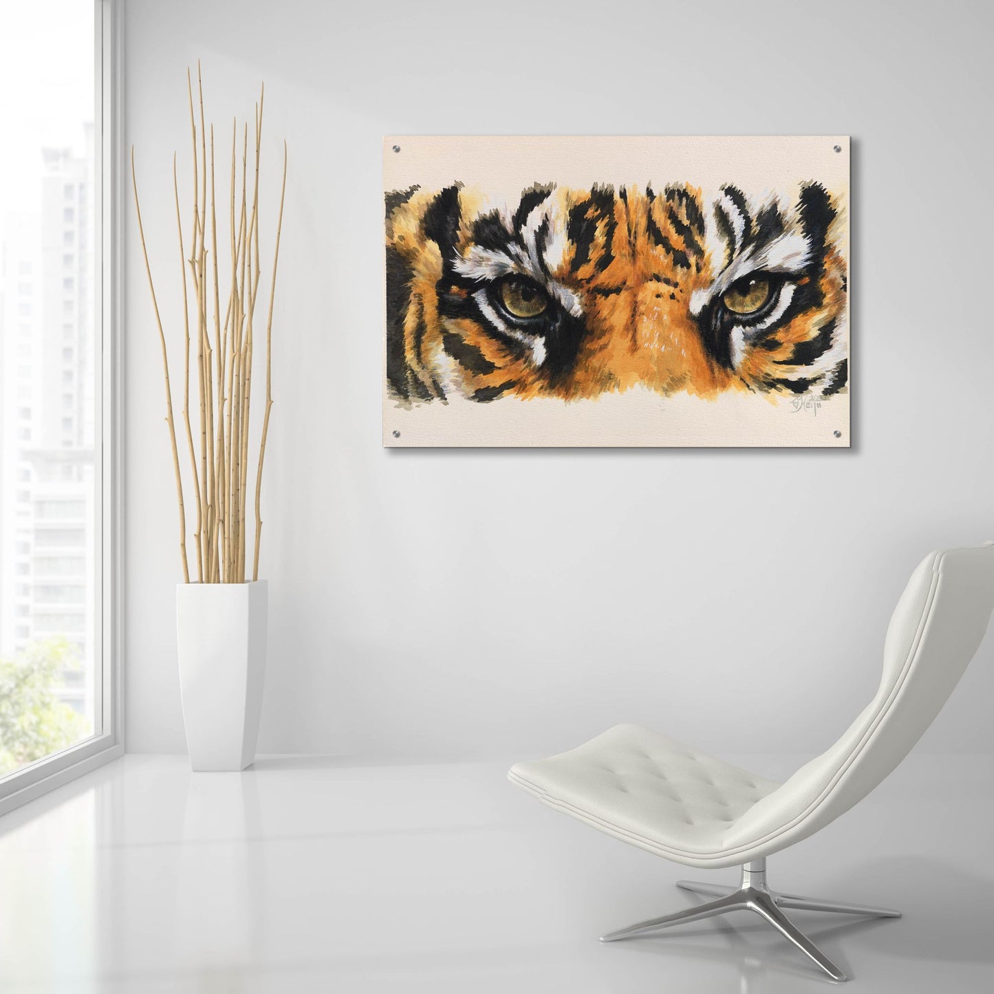 Epic Art 'Eye-Catching Tiger' by Barbara Keith, Acrylic Glass Wall Art,36x24