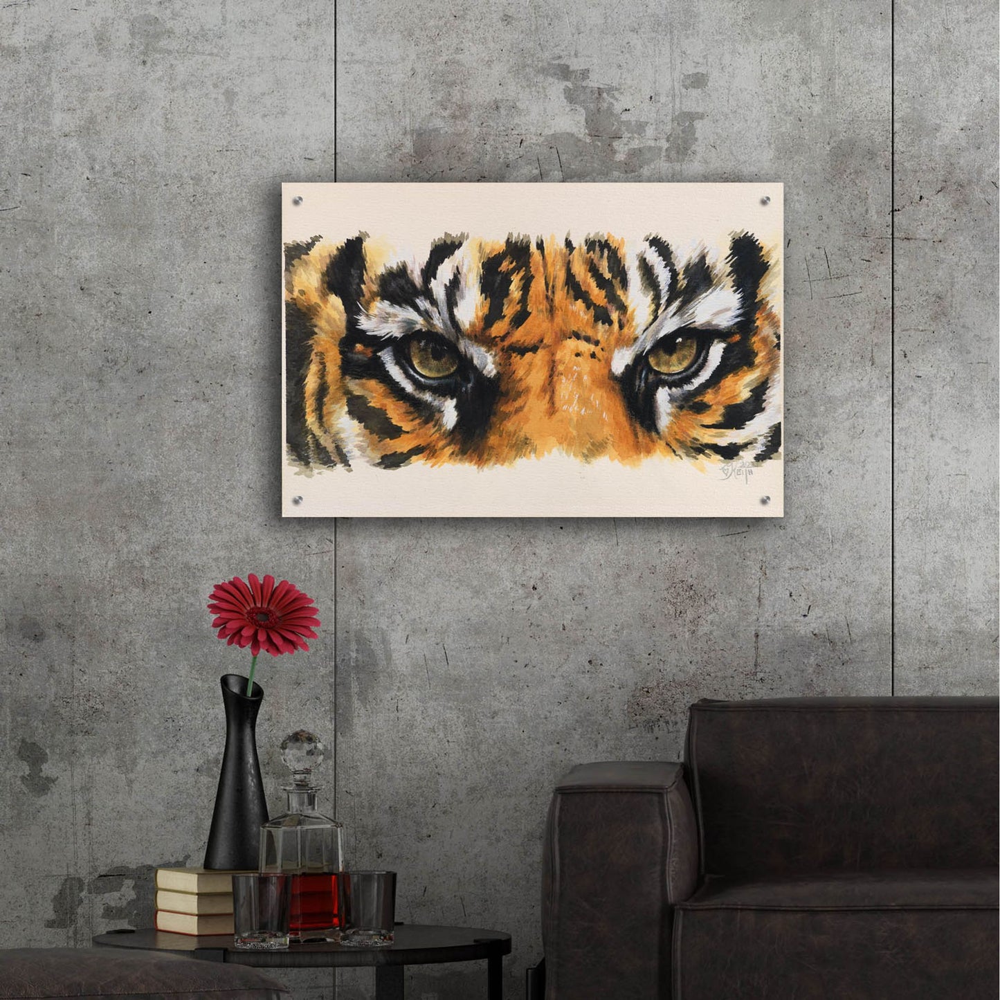 Epic Art 'Eye-Catching Tiger' by Barbara Keith, Acrylic Glass Wall Art,36x24