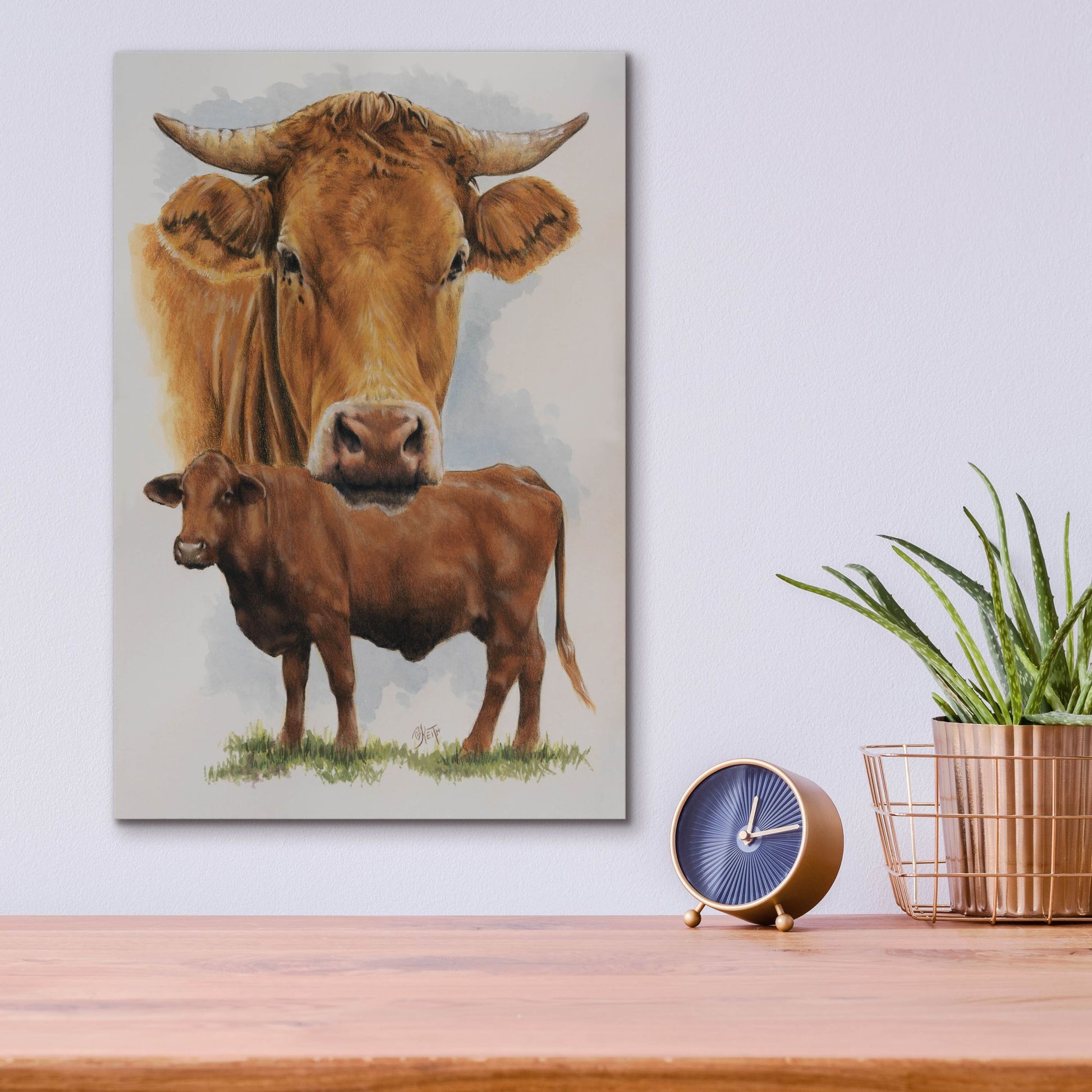 Epic Art 'Guernsey Cow' by Barbara Keith, Acrylic Glass Wall Art,12x16