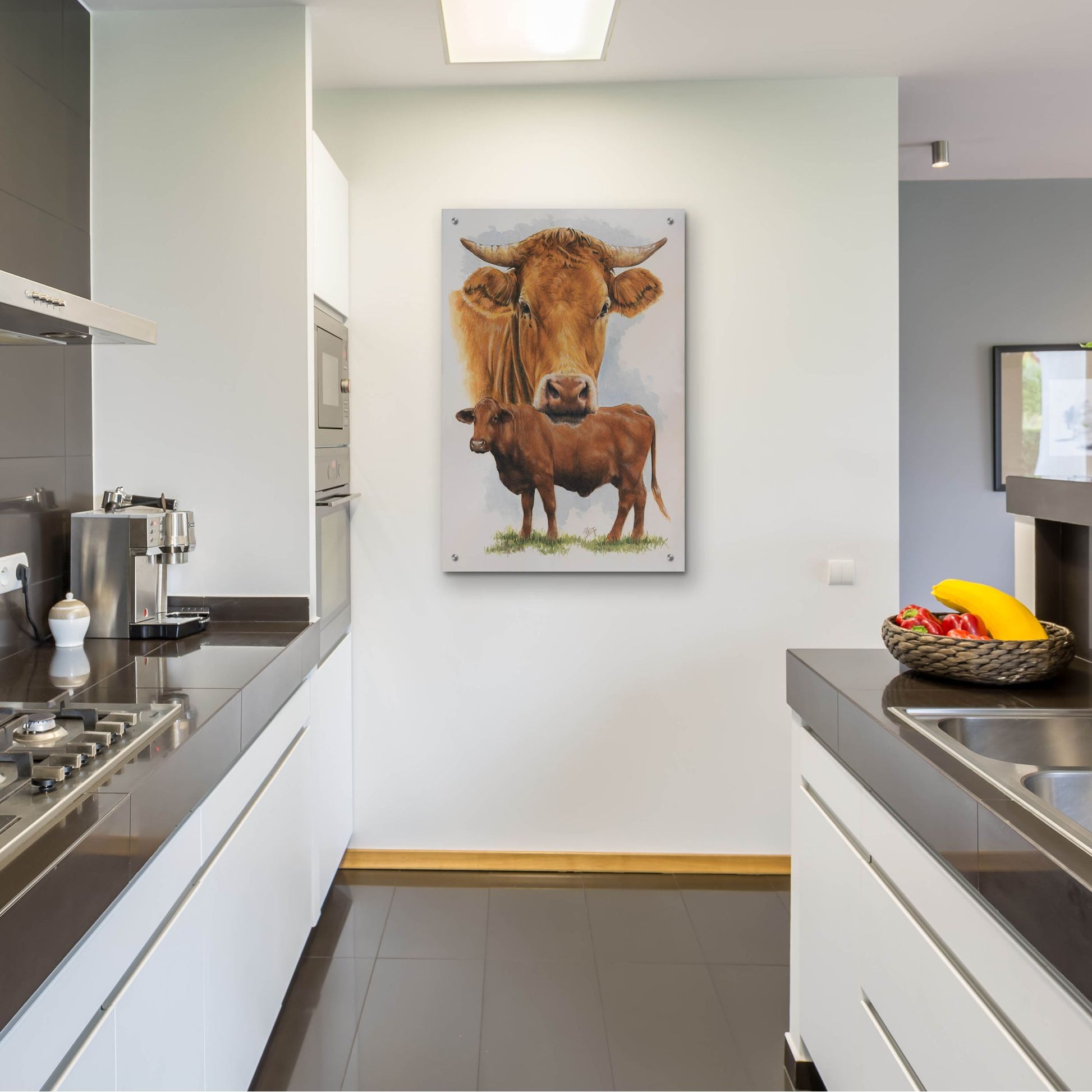 Epic Art 'Guernsey Cow' by Barbara Keith, Acrylic Glass Wall Art,24x36