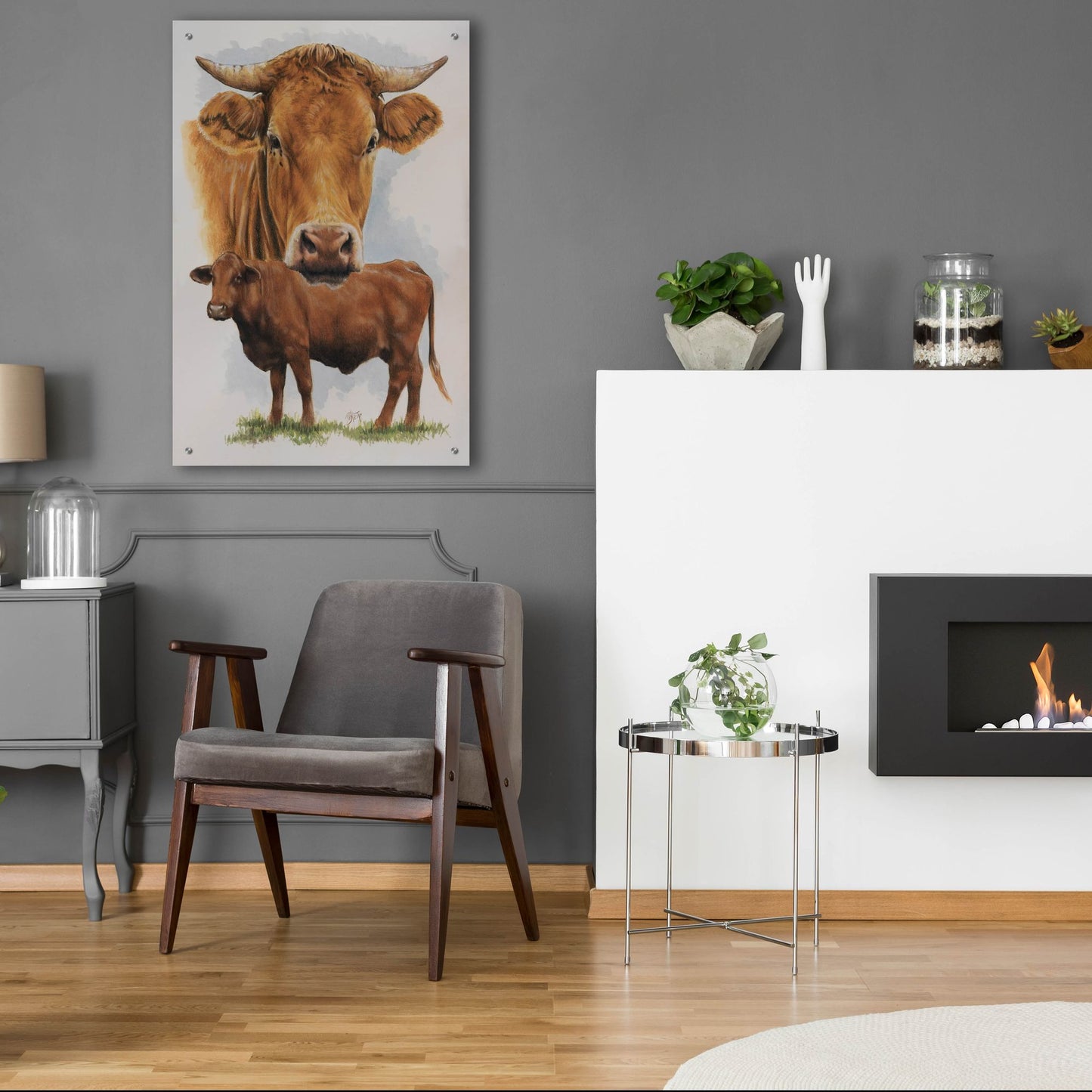 Epic Art 'Guernsey Cow' by Barbara Keith, Acrylic Glass Wall Art,24x36