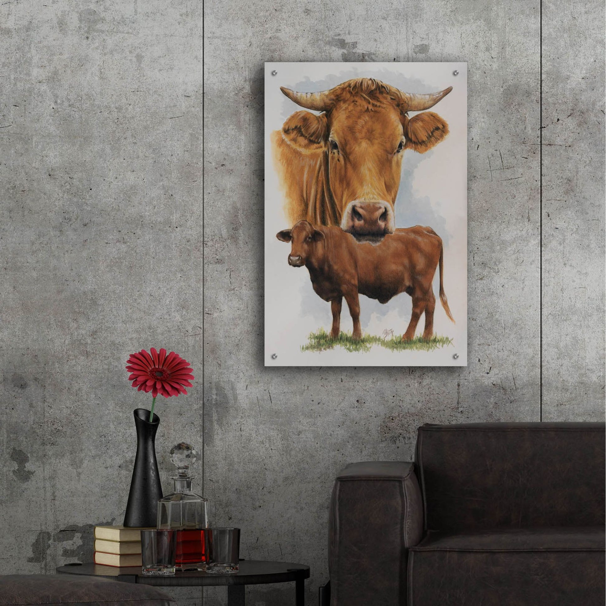 Epic Art 'Guernsey Cow' by Barbara Keith, Acrylic Glass Wall Art,24x36