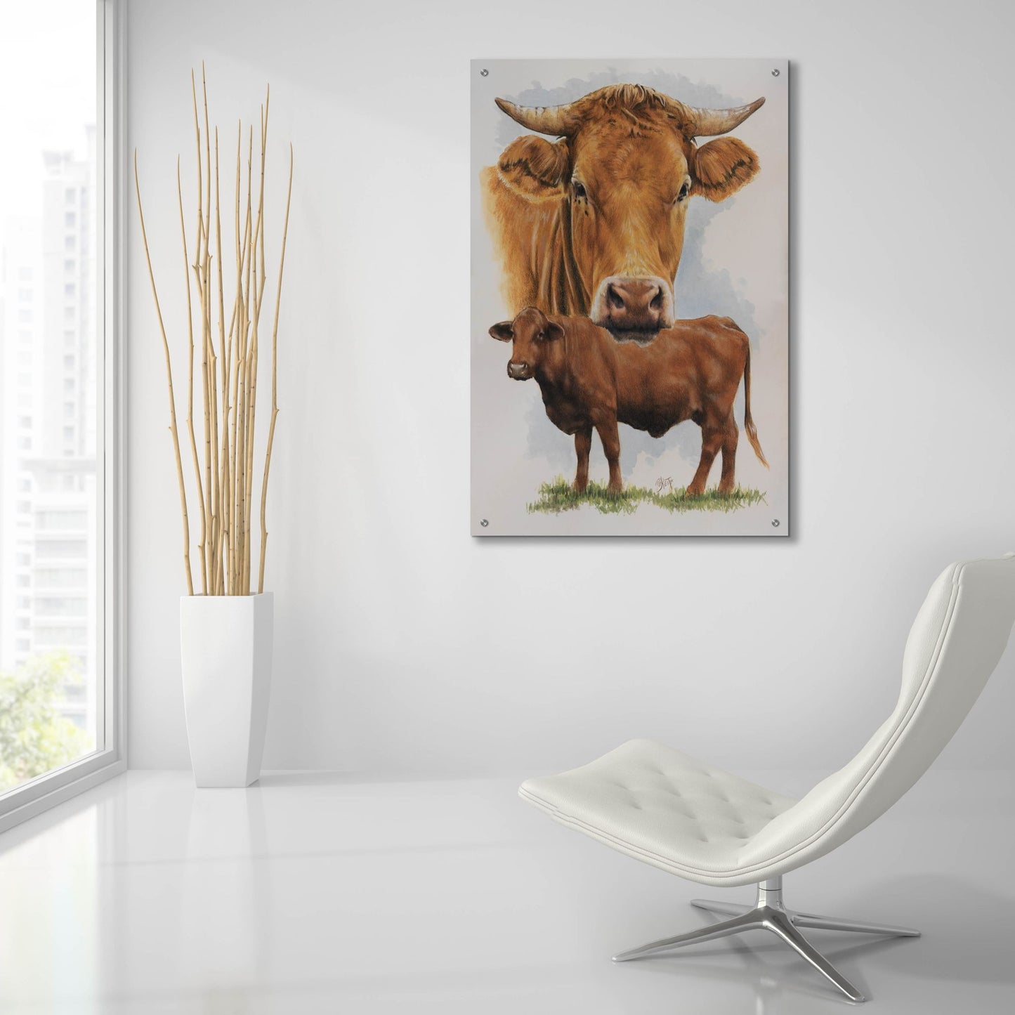 Epic Art 'Guernsey Cow' by Barbara Keith, Acrylic Glass Wall Art,24x36