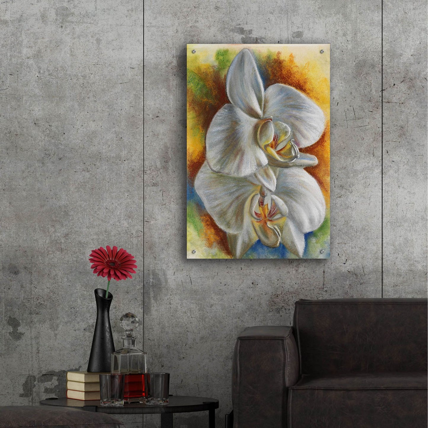 Epic Art 'Evening Orchid' by Barbara Keith, Acrylic Glass Wall Art,24x36