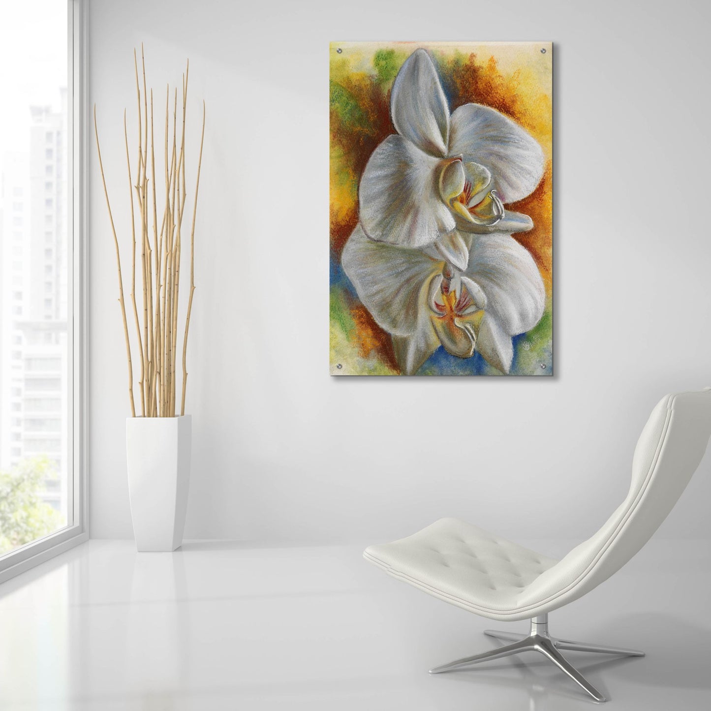 Epic Art 'Evening Orchid' by Barbara Keith, Acrylic Glass Wall Art,24x36