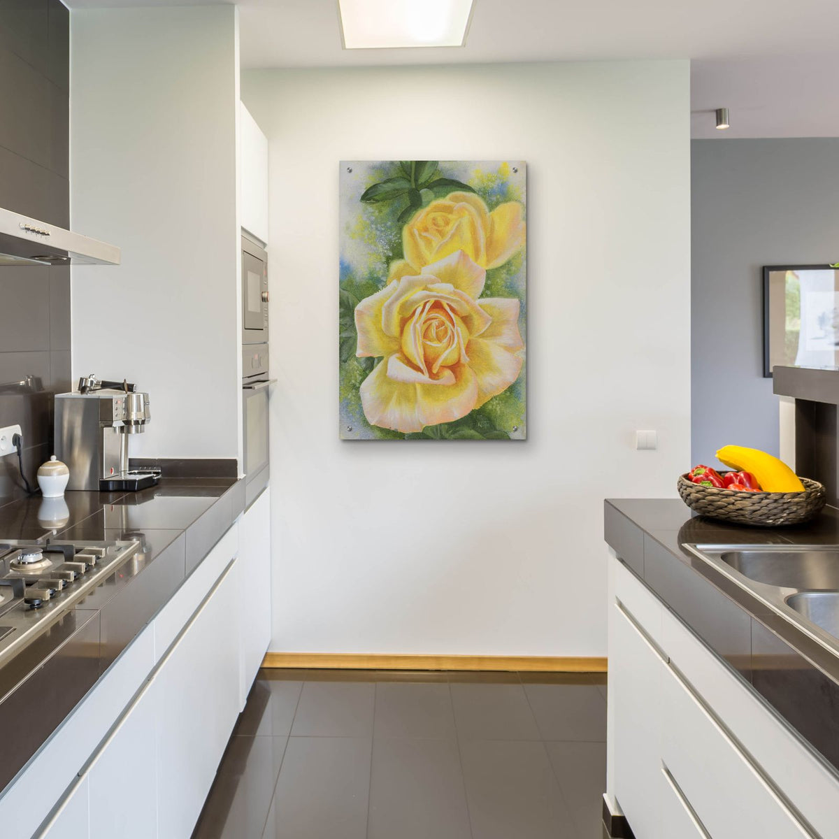 Peace Rose by Barbara Keith - 24x36 acrylic wall art in a room