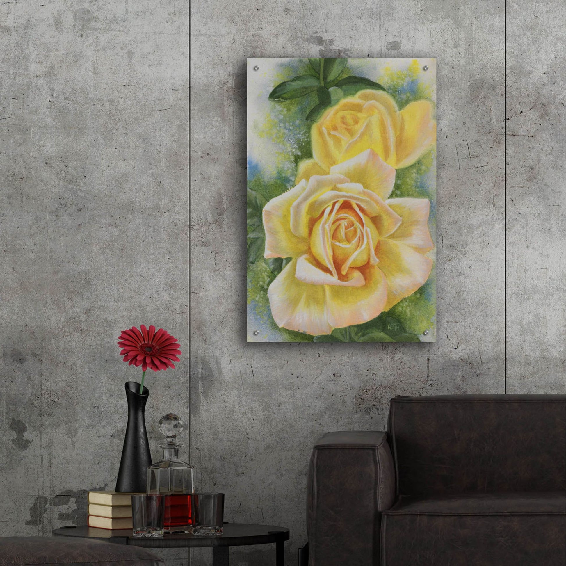 Epic Art 'Peace Rose' by Barbara Keith, Acrylic Glass Wall Art,24x36