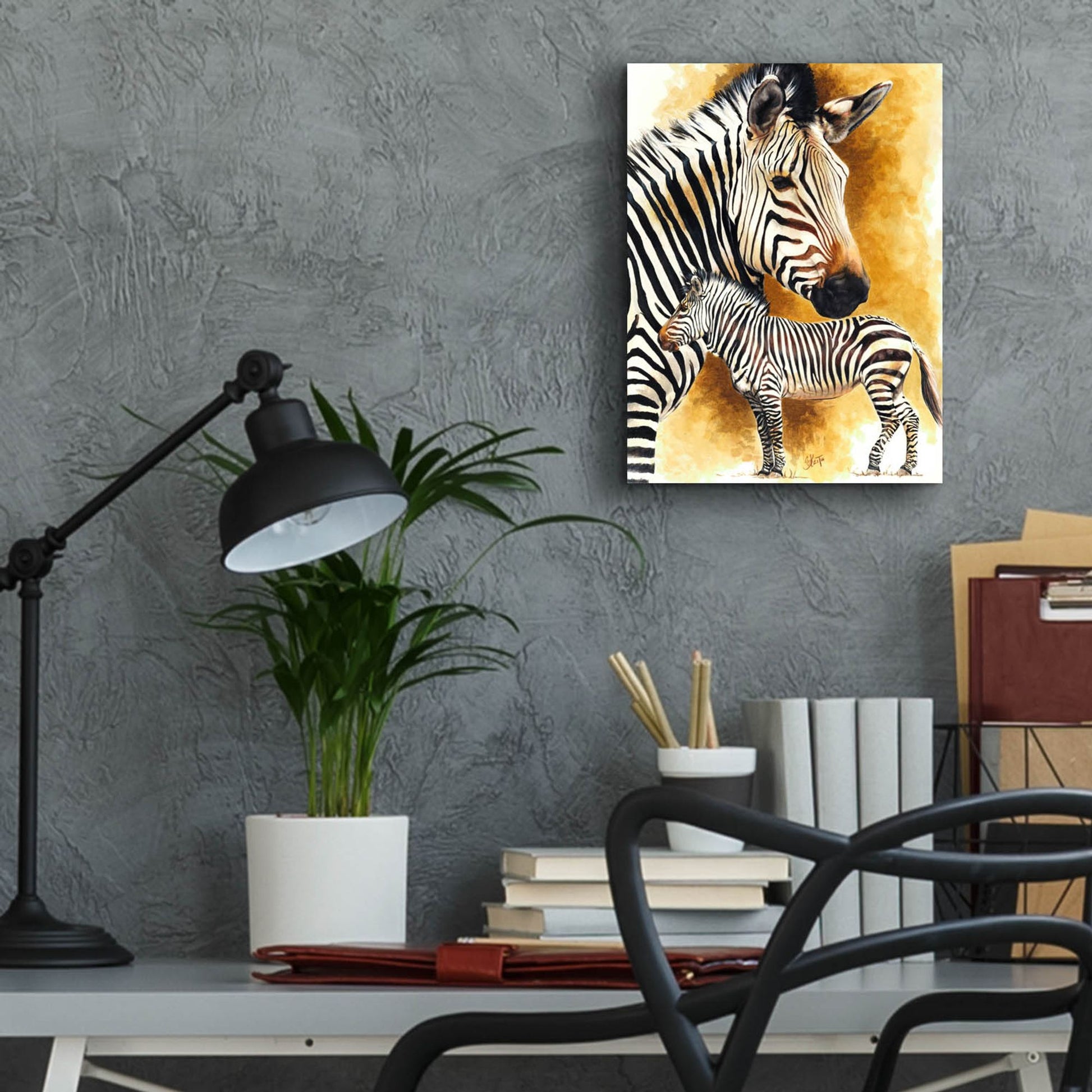 Epic Art 'Mountain Zebra' by Barbara Keith, Acrylic Glass Wall Art,12x16