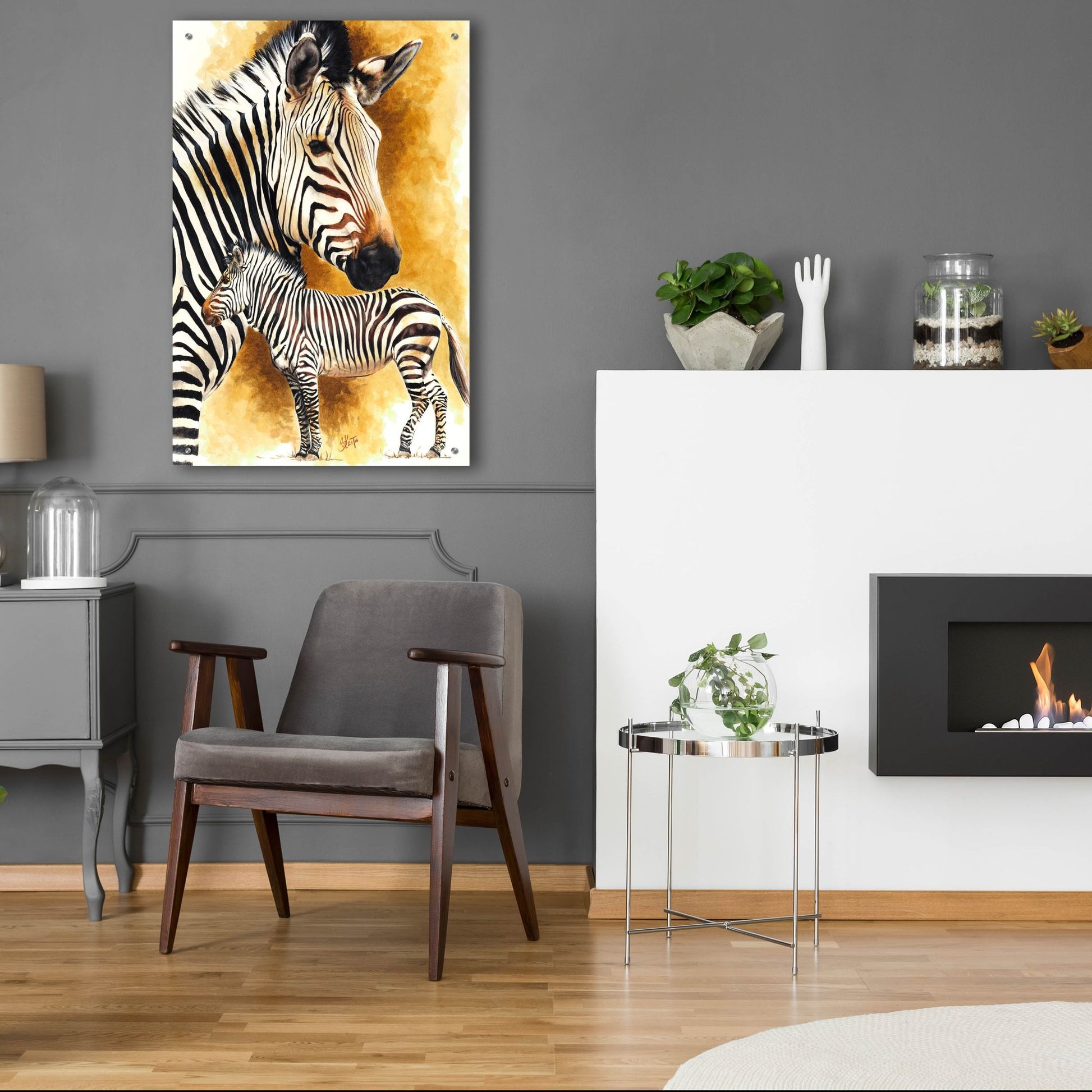 Epic Art 'Mountain Zebra' by Barbara Keith, Acrylic Glass Wall Art,24x36