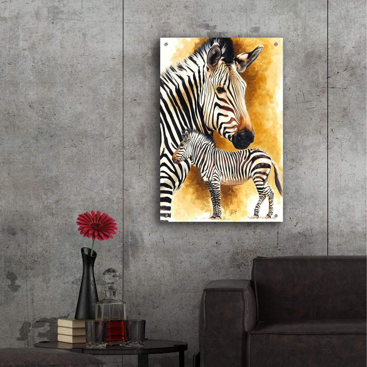 Epic Art 'Mountain Zebra' by Barbara Keith, Acrylic Glass Wall Art,24x36