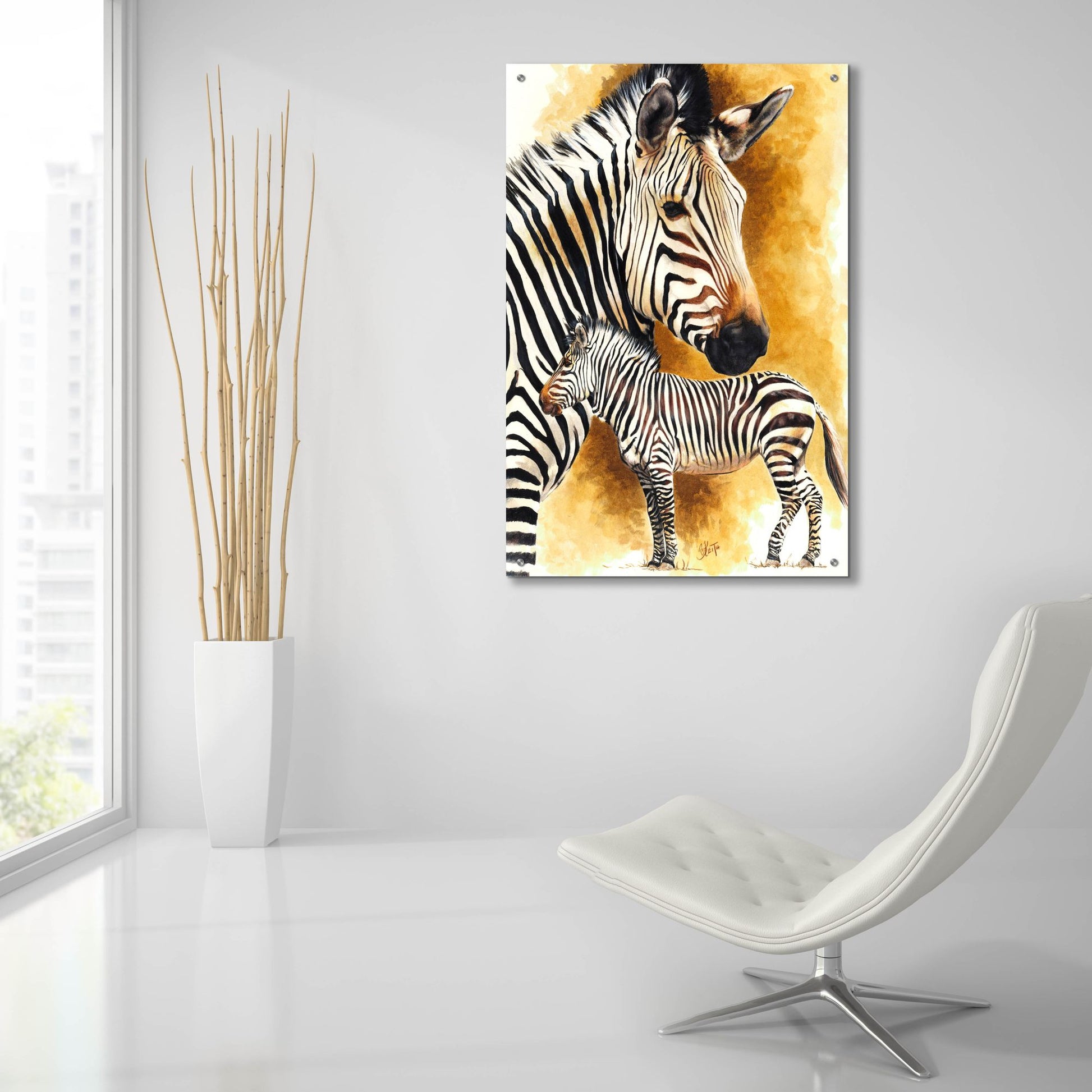 Epic Art 'Mountain Zebra' by Barbara Keith, Acrylic Glass Wall Art,24x36