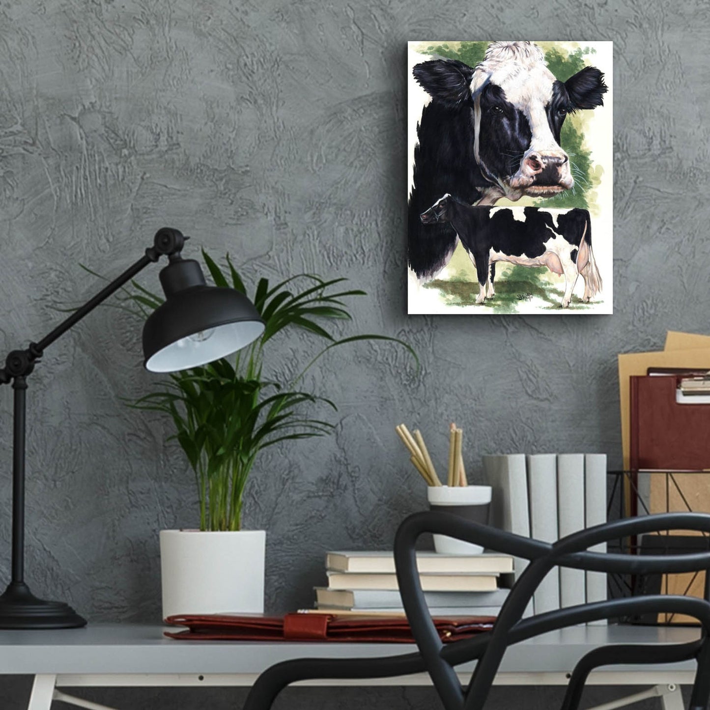 Epic Art 'Holstein Cow' by Barbara Keith, Acrylic Glass Wall Art,12x16