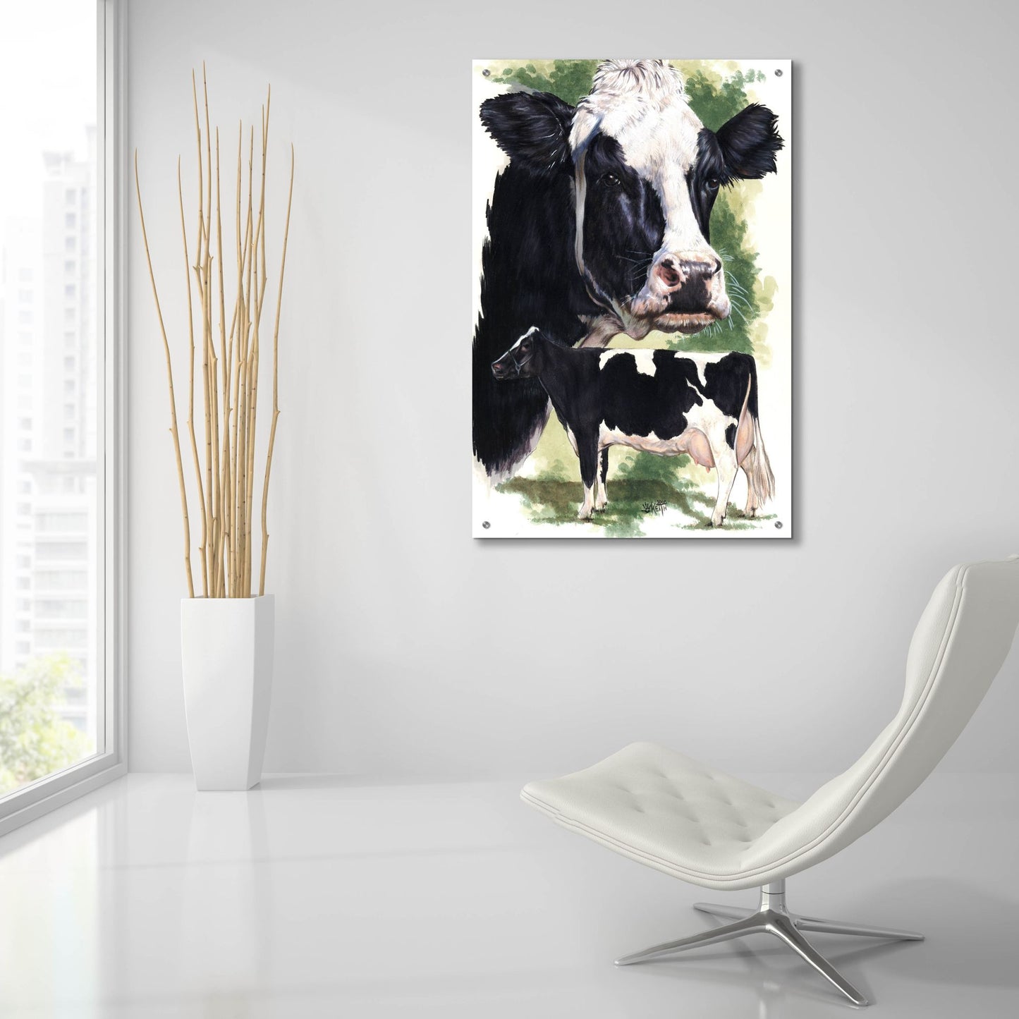 Epic Art 'Holstein Cow' by Barbara Keith, Acrylic Glass Wall Art,24x36